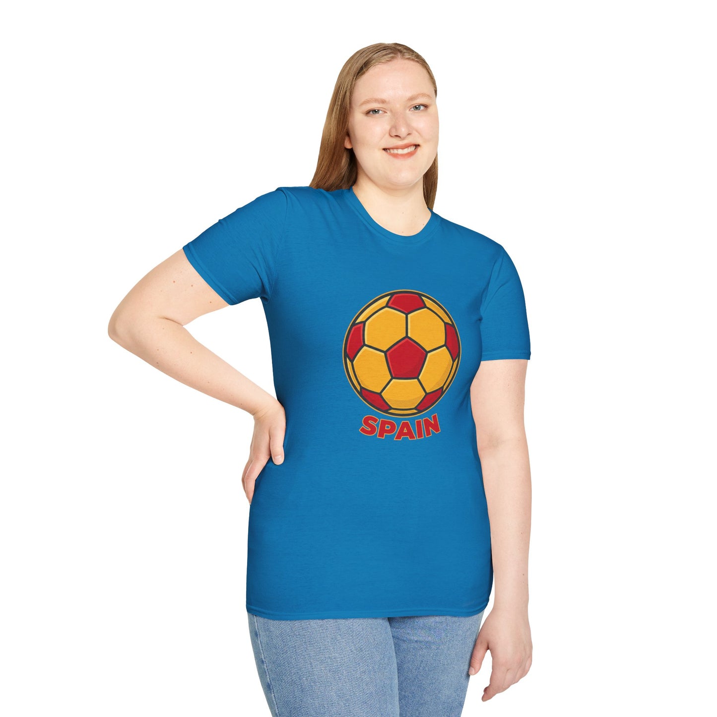 Spain Football Graphic Tee — Bold Red & Gold Soccer Shirt