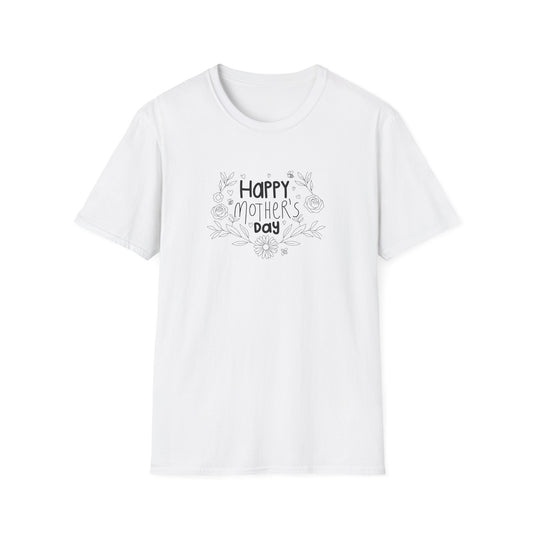 Botanical Mother's Day T-Shirt — Floral Line-Art Mom Tee