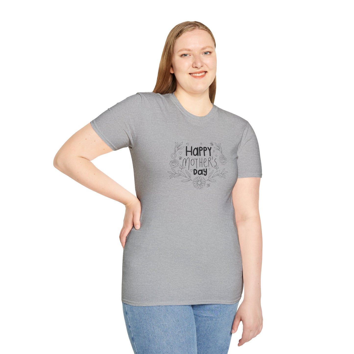 Botanical Mother's Day T-Shirt — Floral Line-Art Mom Tee