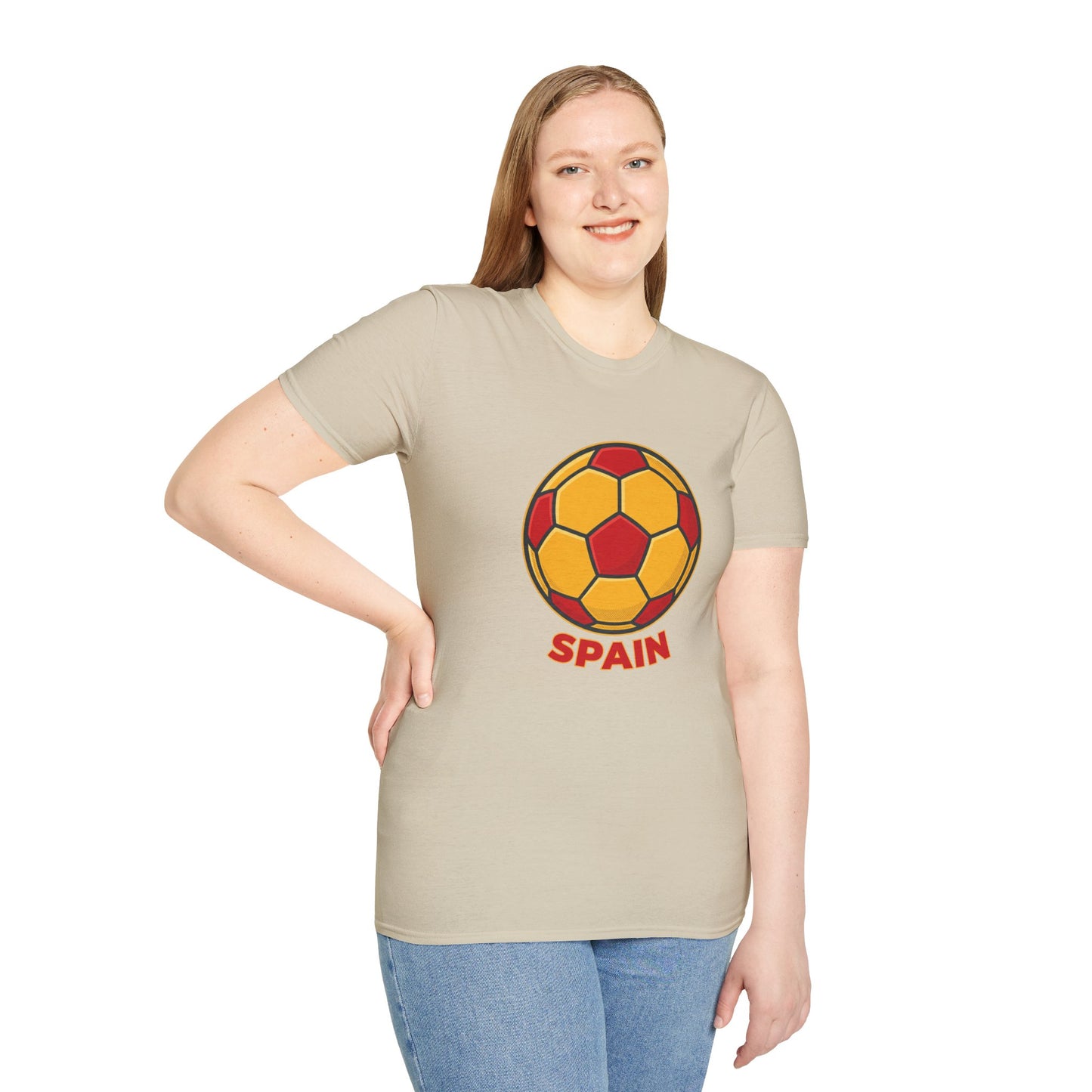 Spain Football Graphic Tee — Bold Red & Gold Soccer Shirt