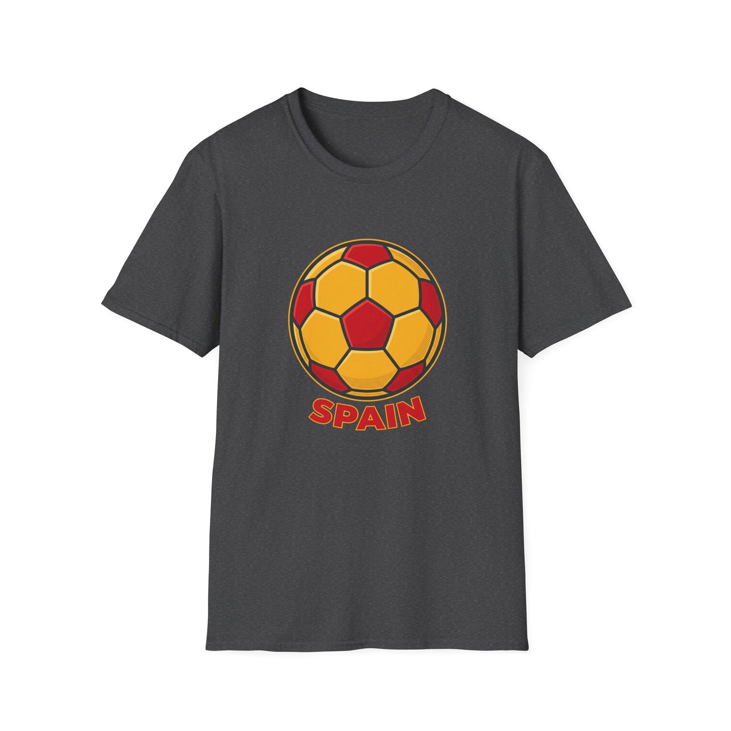 Spain Football Graphic Tee — Bold Red & Gold Soccer Shirt