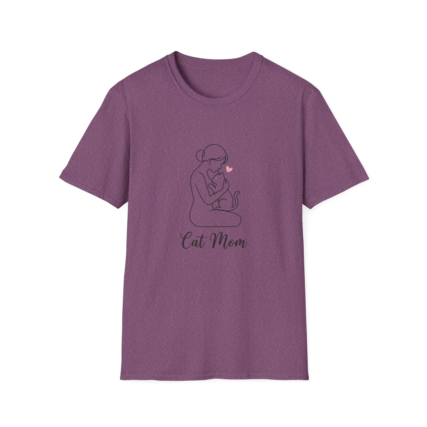 Cat Mom T-Shirt - Minimalist Line Art Graphic Tee - Cute Pet Lover Gift