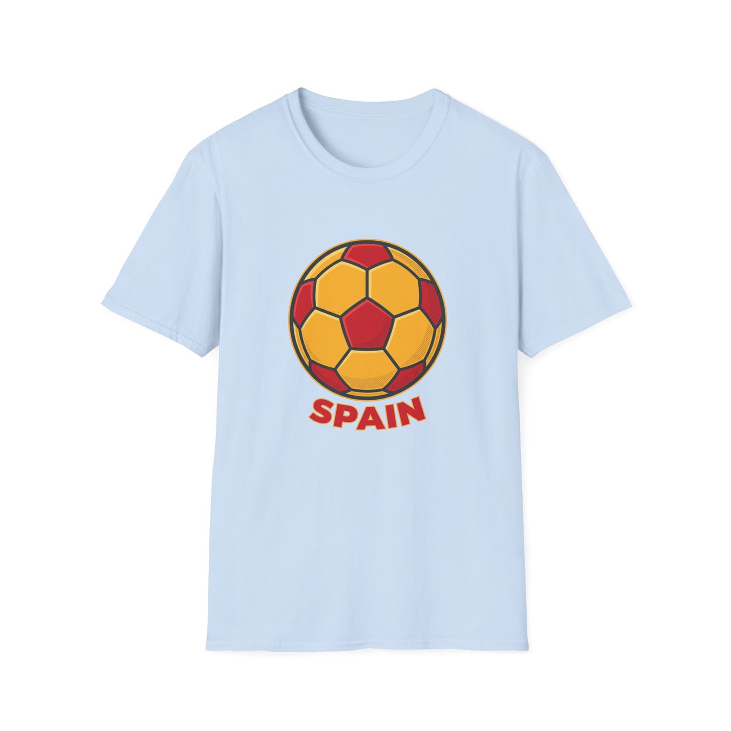 Spain Football Graphic Tee — Bold Red & Gold Soccer Shirt