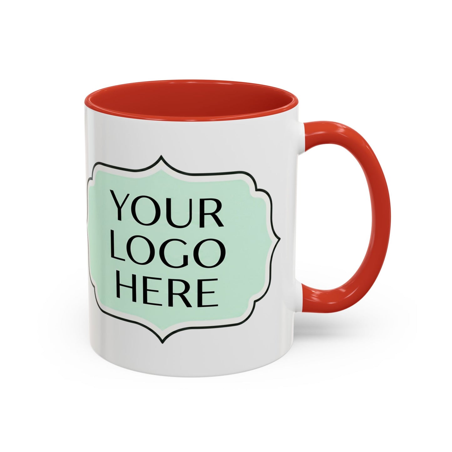 Accent Coffee Mug - Custom Logo Mint Label Design (11/15oz)