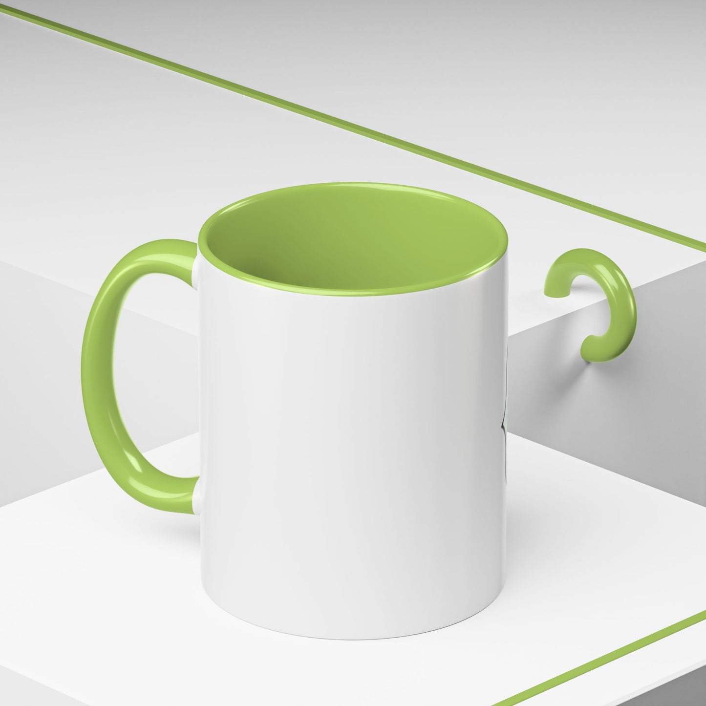 Accent Coffee Mug - Custom Logo Mint Label Design (11/15oz)