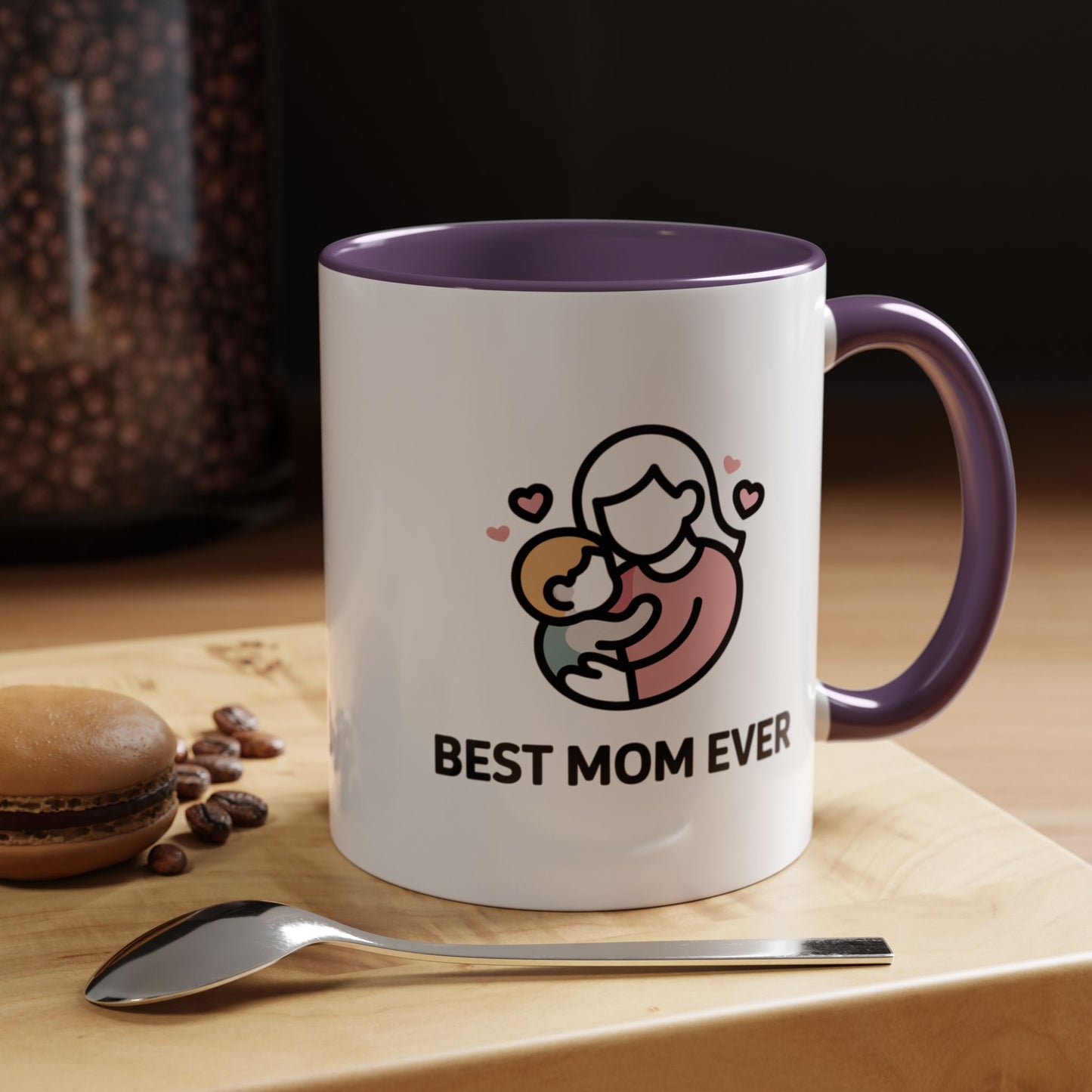 Tasse à café Best Mom Ever – Cadeau de Fête des Mères, Tasse en céramique mignonne Maman et Bébé (11/15oz)