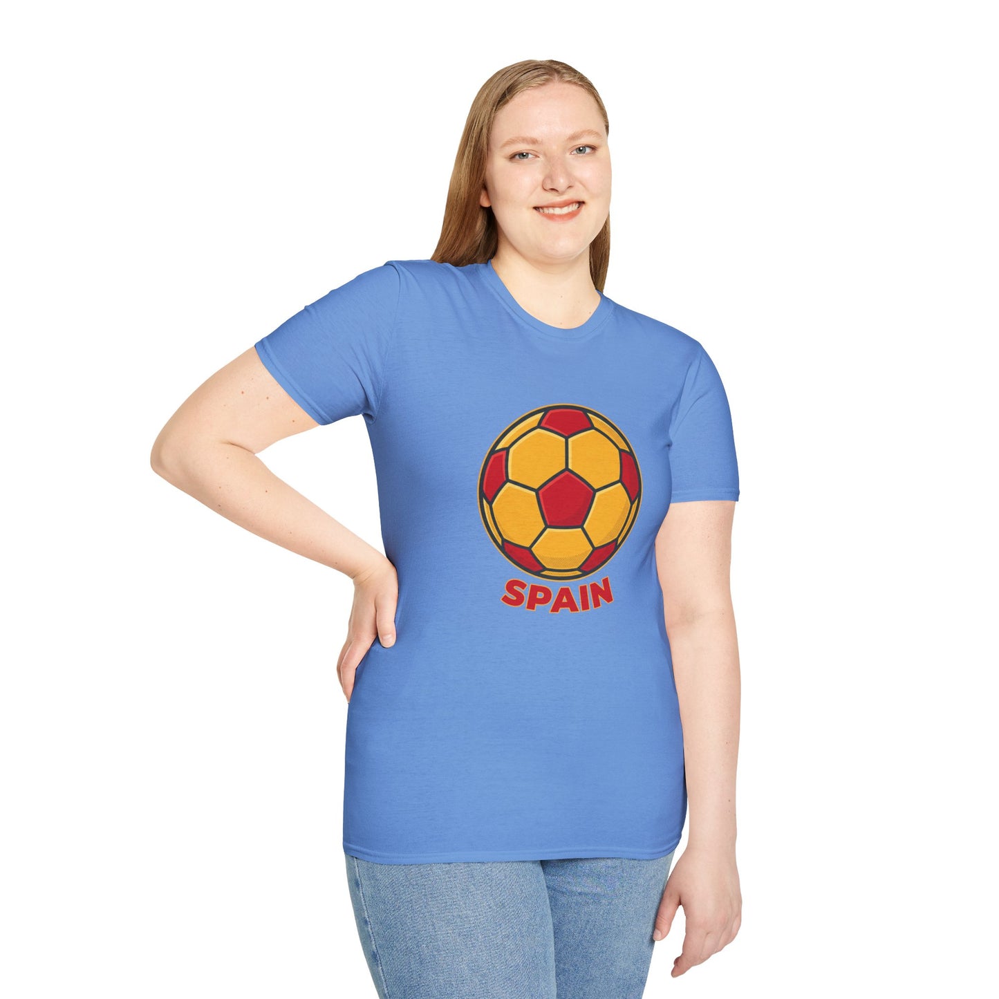 Spain Football Graphic Tee — Bold Red & Gold Soccer Shirt