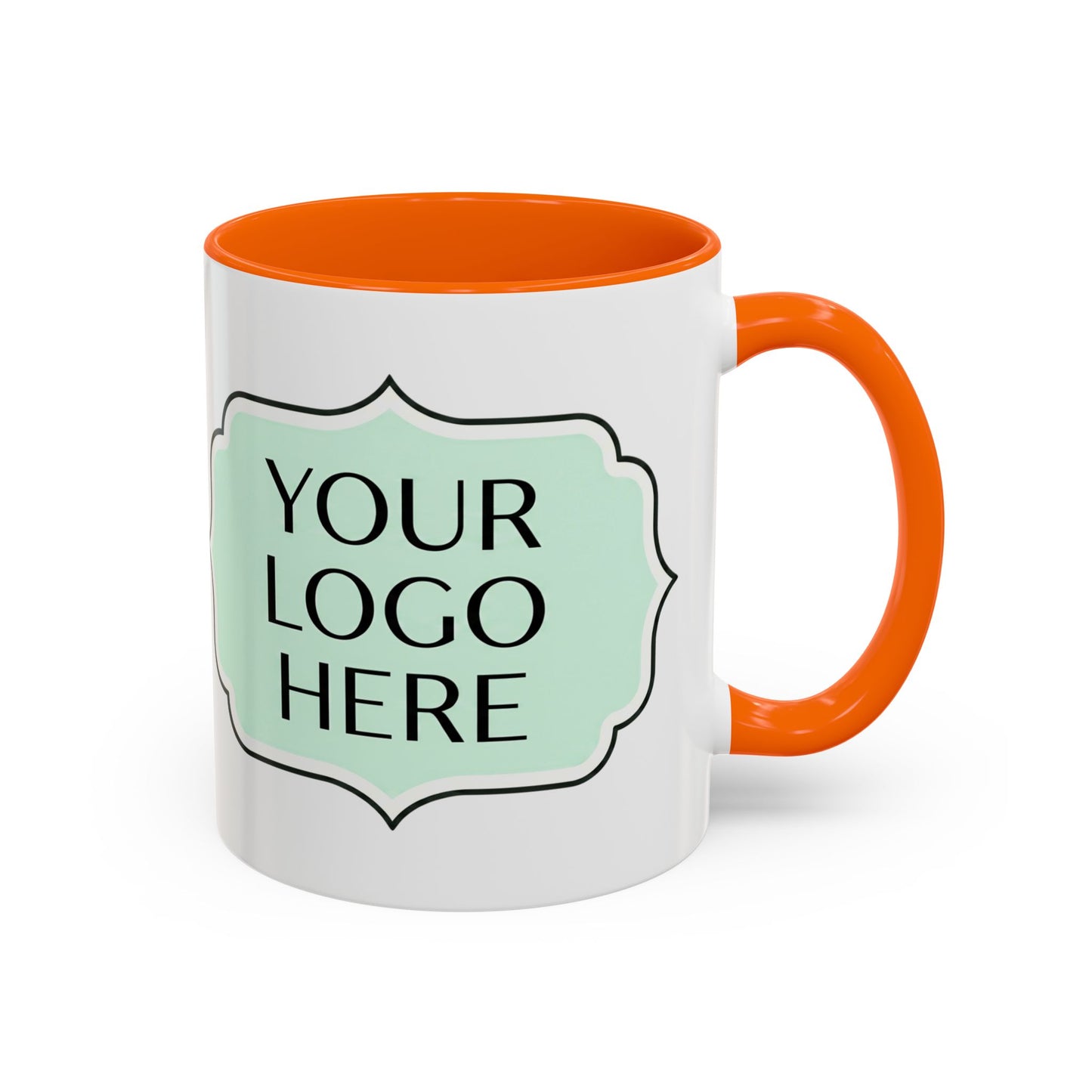 Accent Coffee Mug - Custom Logo Mint Label Design (11/15oz)
