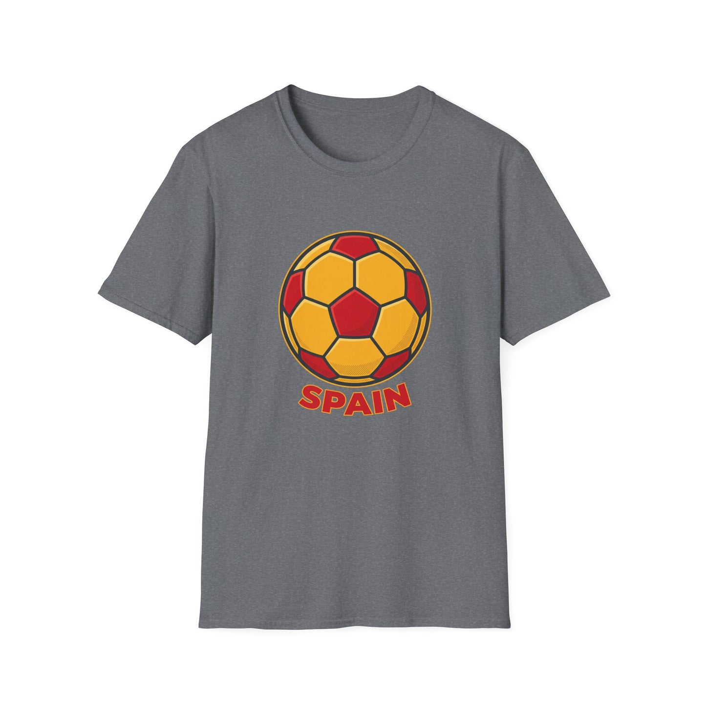 Spain Football Graphic Tee — Bold Red & Gold Soccer Shirt