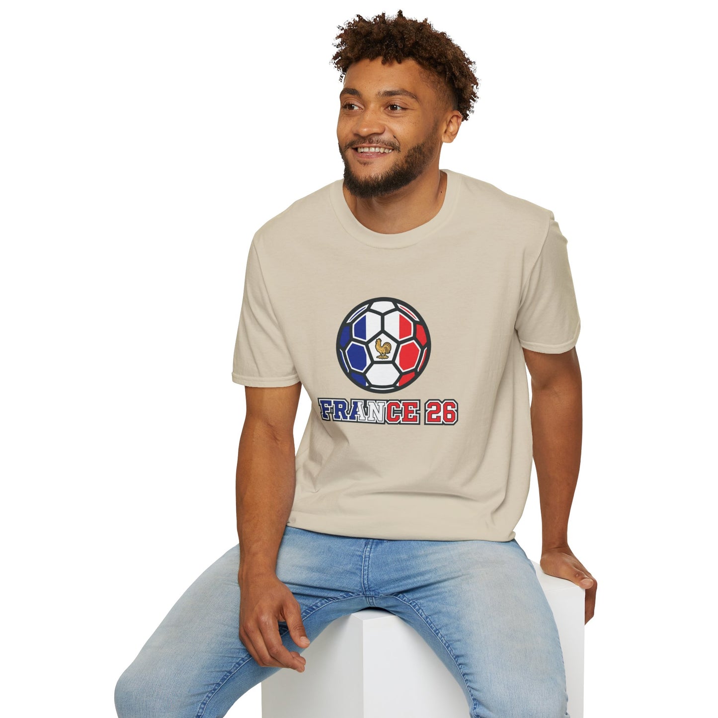 France 2026 Soccer T-Shirt — Tricolor Ball & Golden Gallic Rooster Graphic