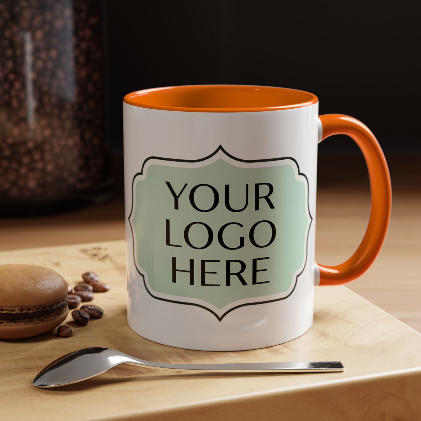 Accent Coffee Mug - Custom Logo Mint Label Design (11/15oz)