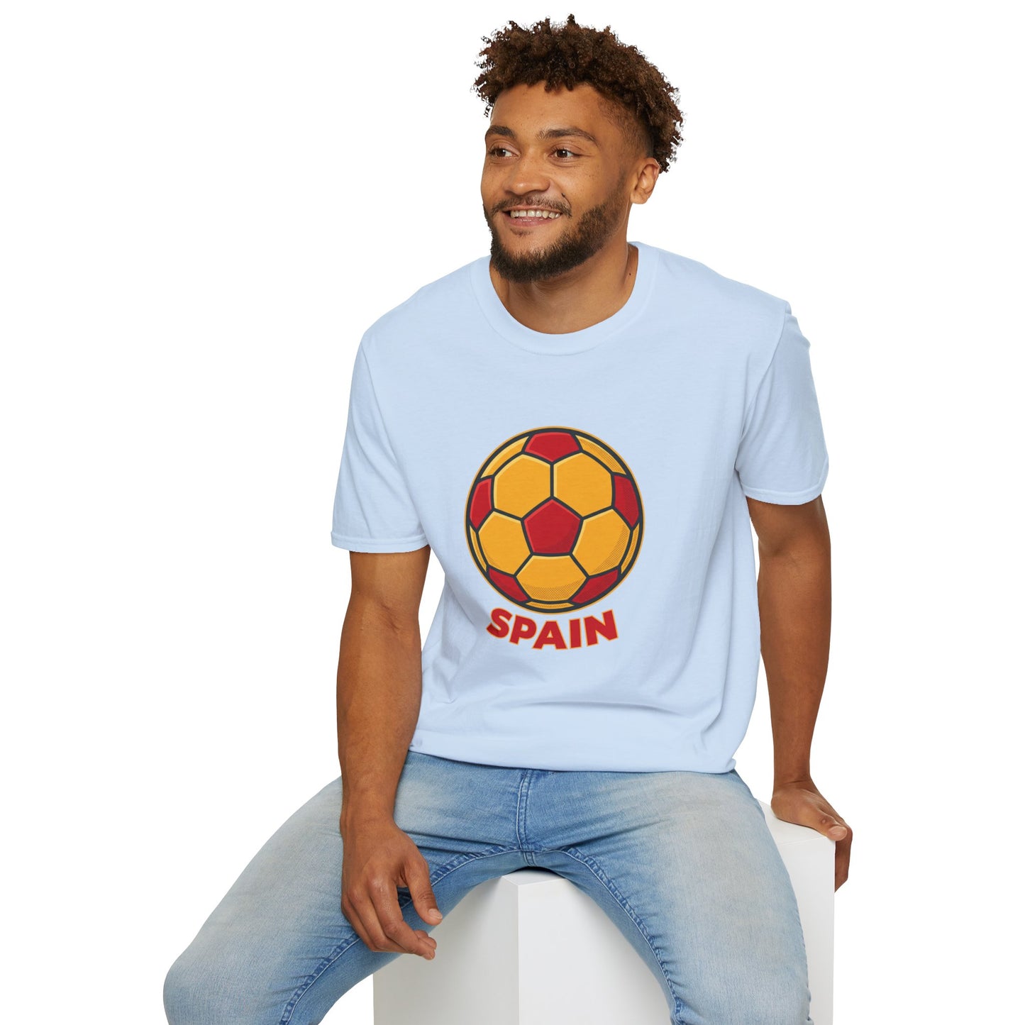 Spain Football Graphic Tee — Bold Red & Gold Soccer Shirt