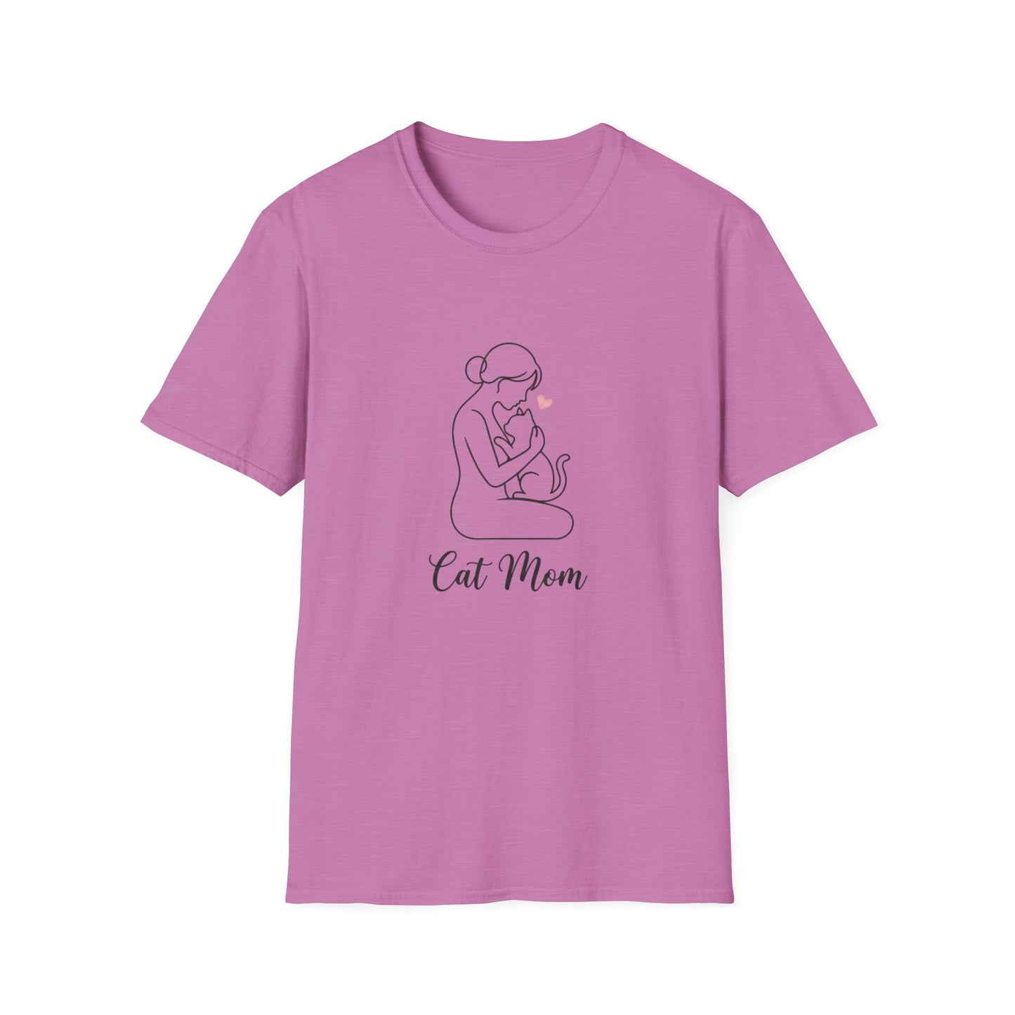 Cat Mom T-Shirt - Minimalist Line Art Graphic Tee - Cute Pet Lover Gift