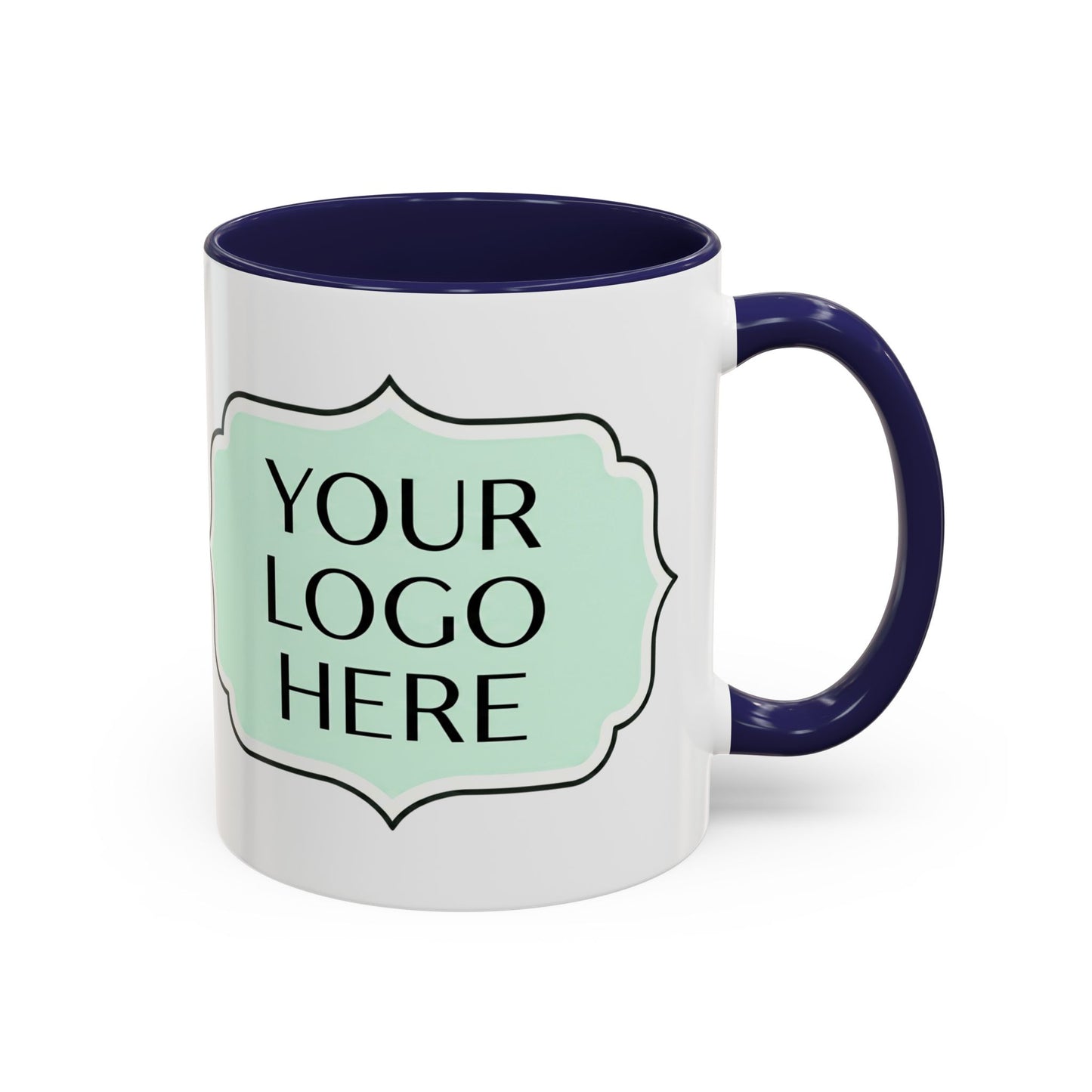 Accent Coffee Mug - Custom Logo Mint Label Design (11/15oz)