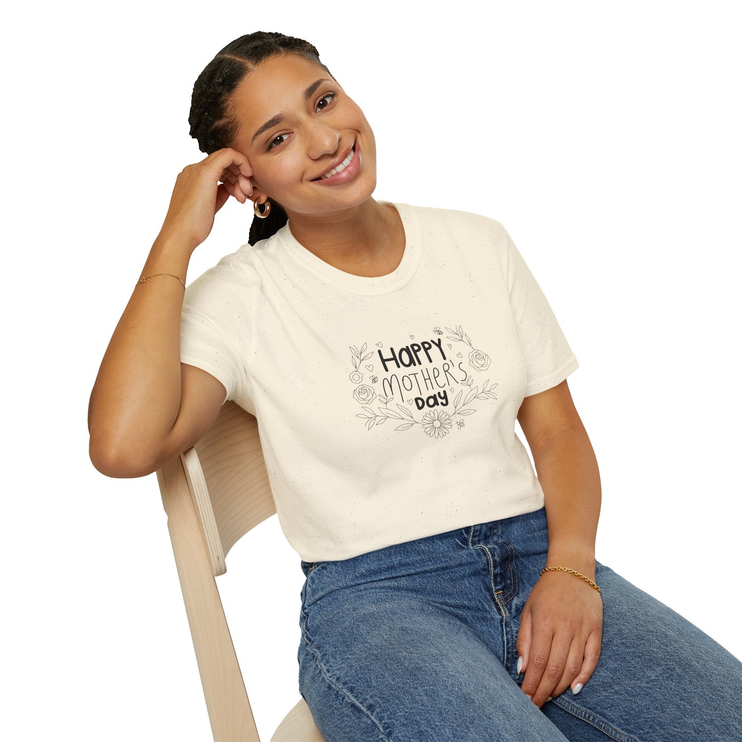 Botanical Mother's Day T-Shirt — Floral Line-Art Mom Tee