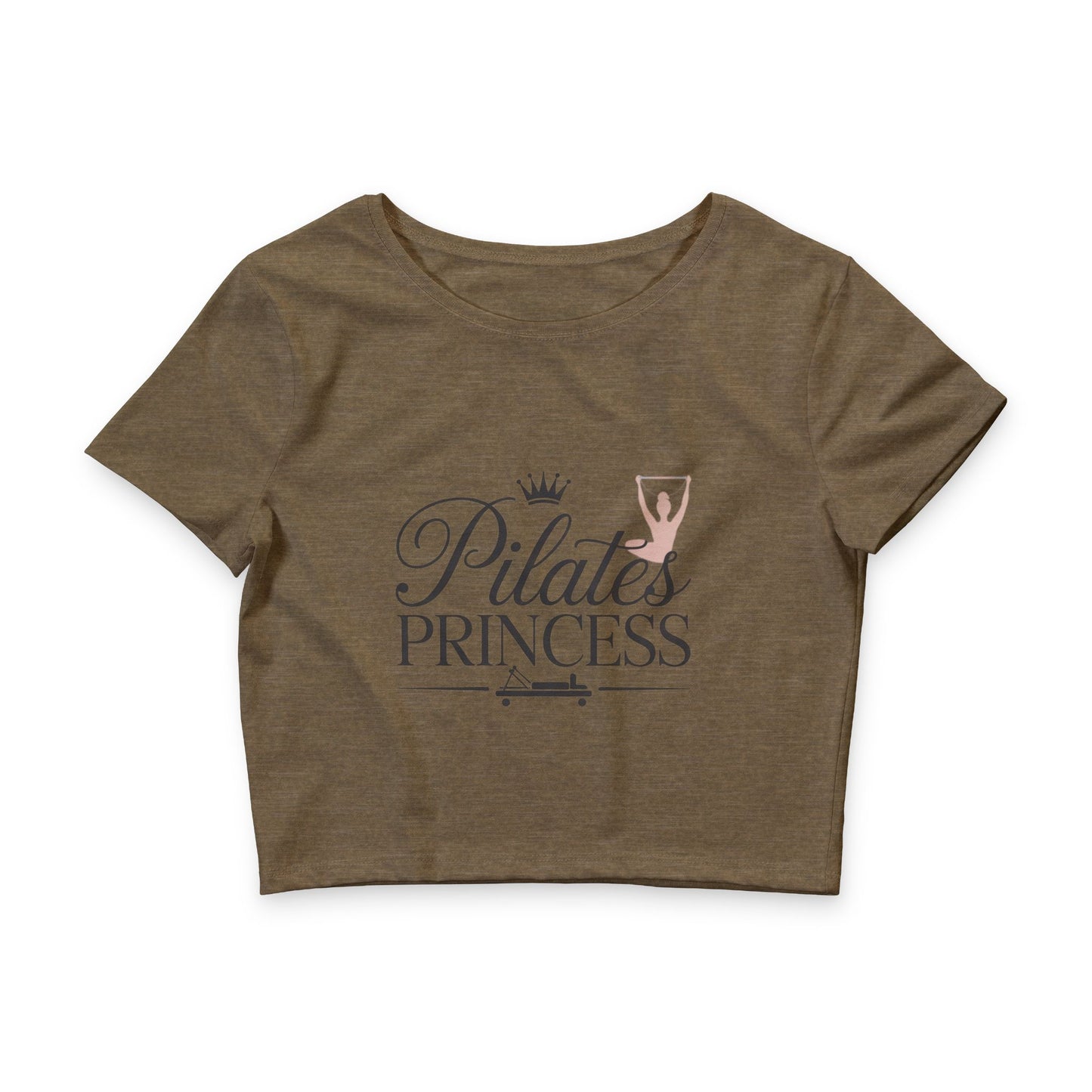 Pilates Princess Crop Tee — Dusty Rose Reformer Graphic