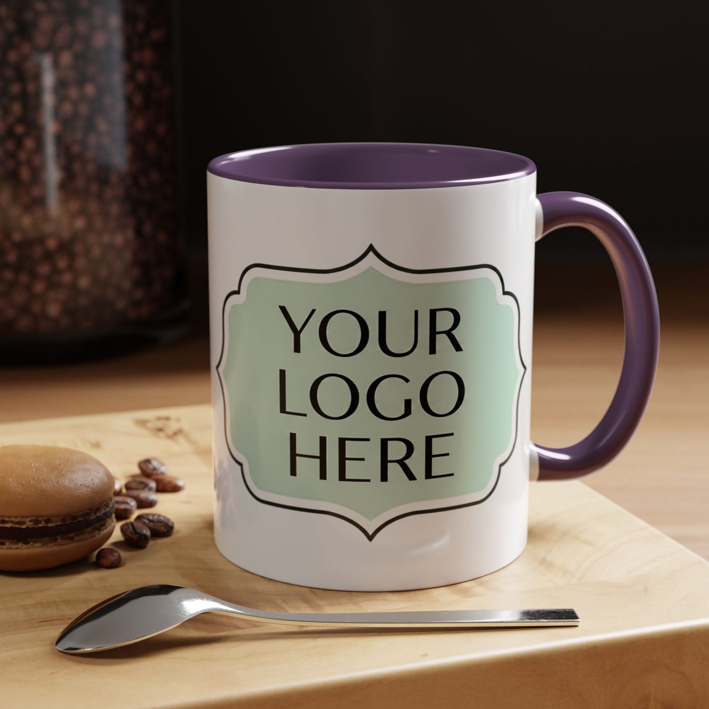 Accent Coffee Mug - Custom Logo Mint Label Design (11/15oz)