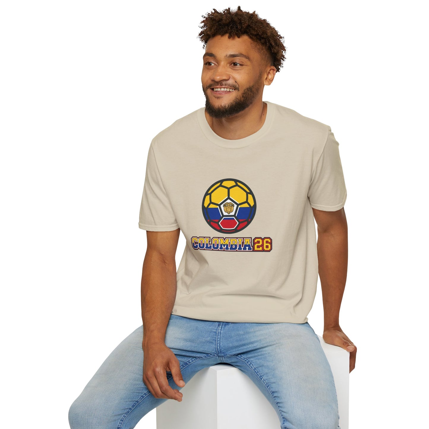 Colombia 26 Soccer Graphic Tee — Tricolor Flag & Coat of Arms