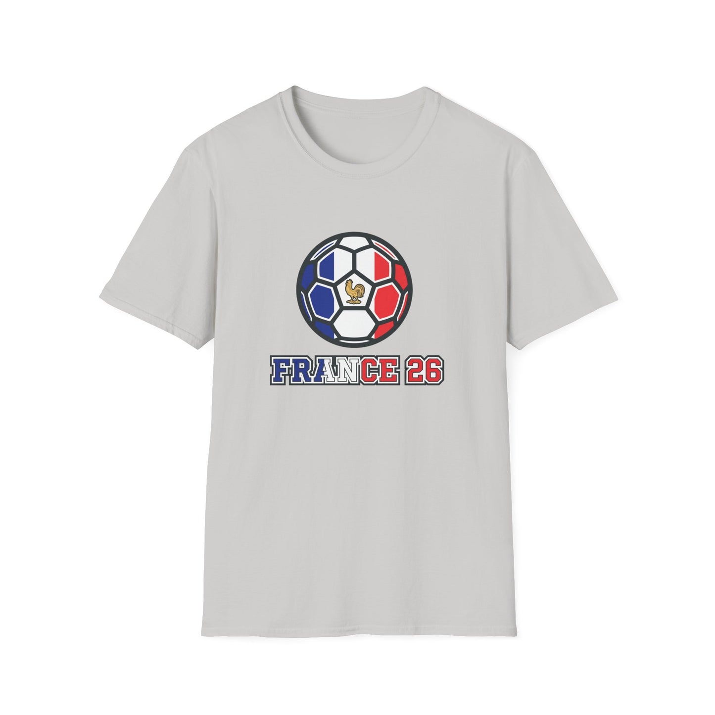 France 2026 Soccer T-Shirt — Tricolor Ball & Golden Gallic Rooster Graphic