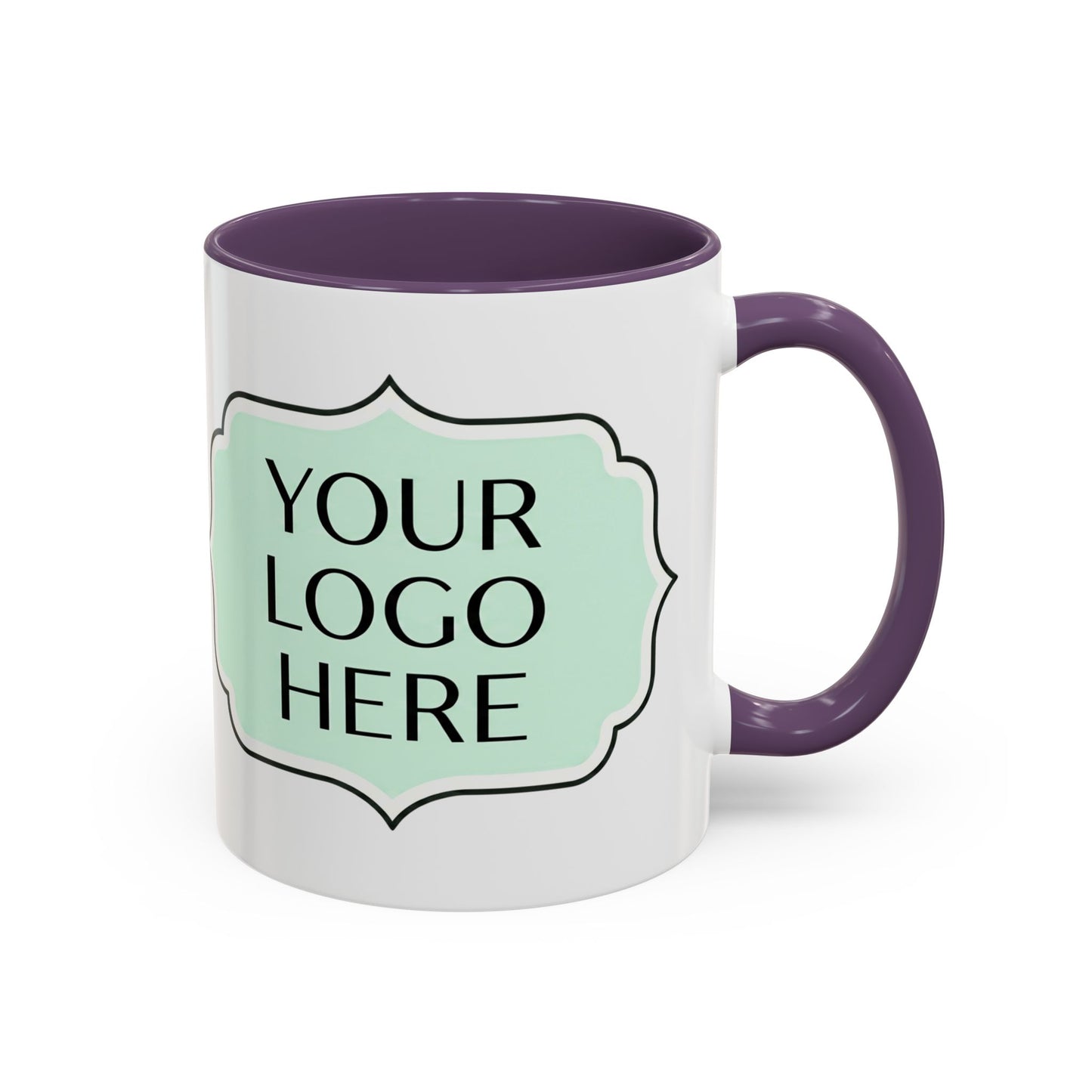 Accent Coffee Mug - Custom Logo Mint Label Design (11/15oz)