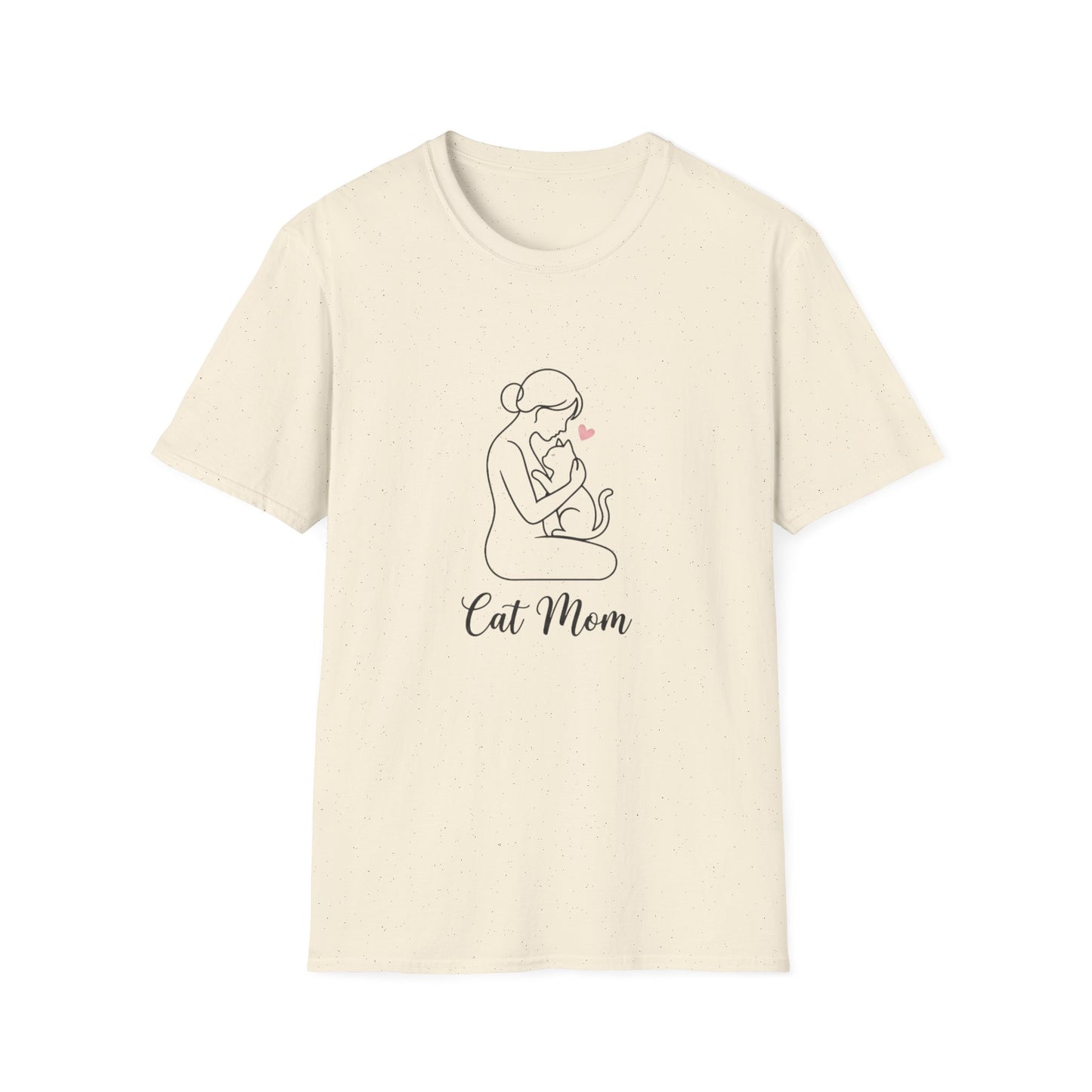 Cat Mom T-Shirt - Minimalist Line Art Graphic Tee - Cute Pet Lover Gift