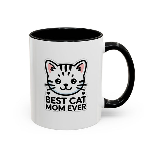 Katzenmama Kaffeetasse — „Beste Katzenmama aller Zeiten“ Keramik-Akzenttasse (325/444 ml)
