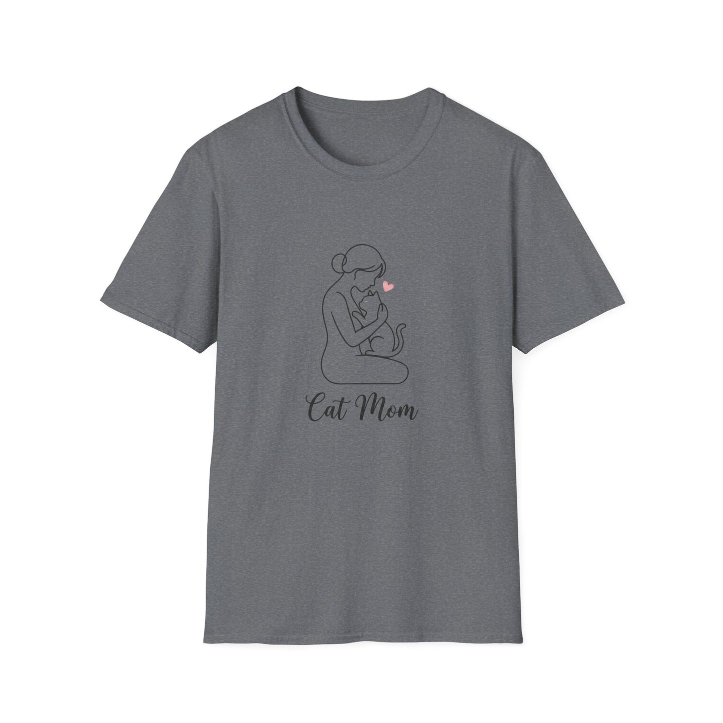Cat Mom T-Shirt - Minimalist Line Art Graphic Tee - Cute Pet Lover Gift