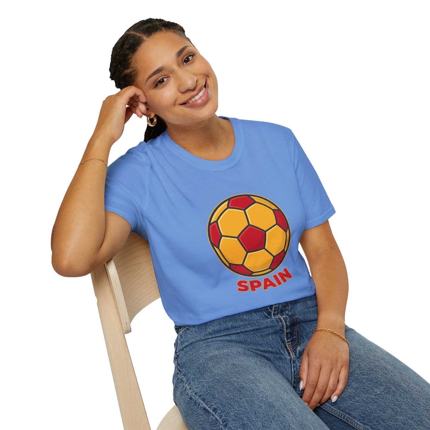Spain Football Graphic Tee — Bold Red & Gold Soccer Shirt