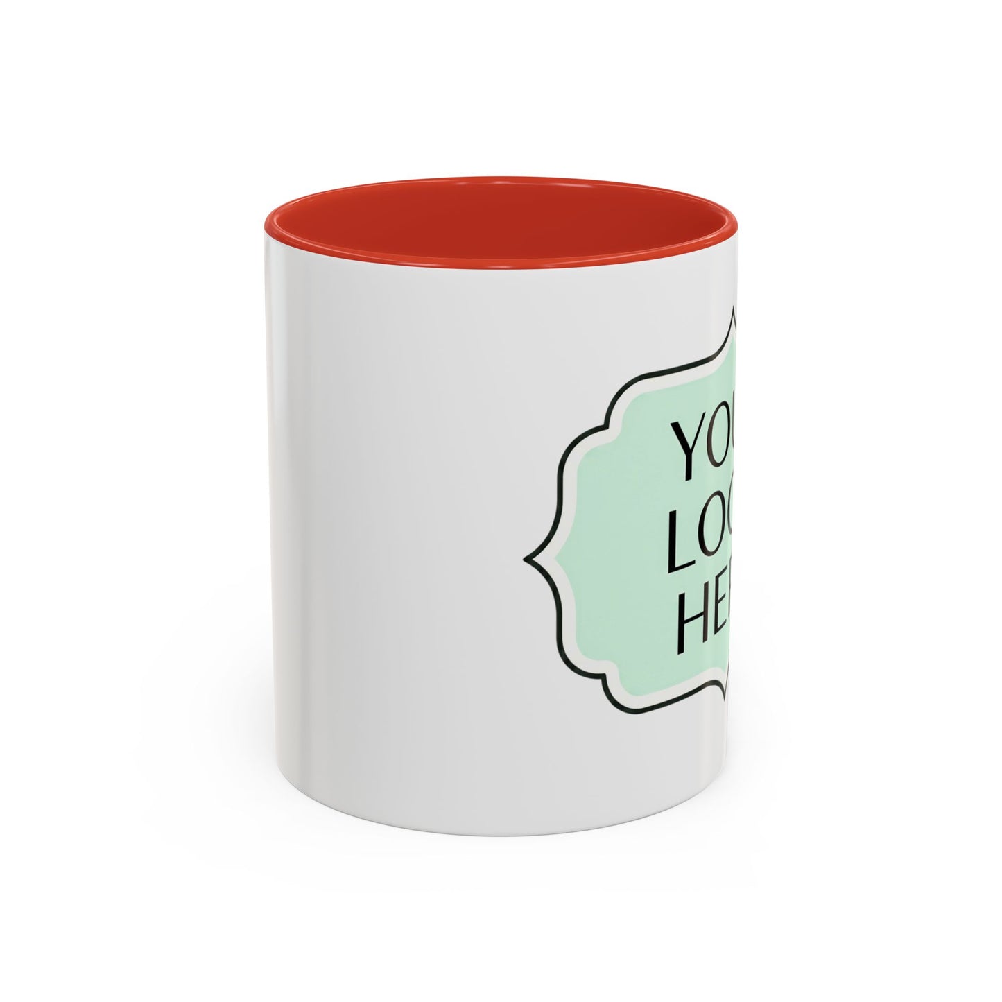 Accent Coffee Mug - Custom Logo Mint Label Design (11/15oz)