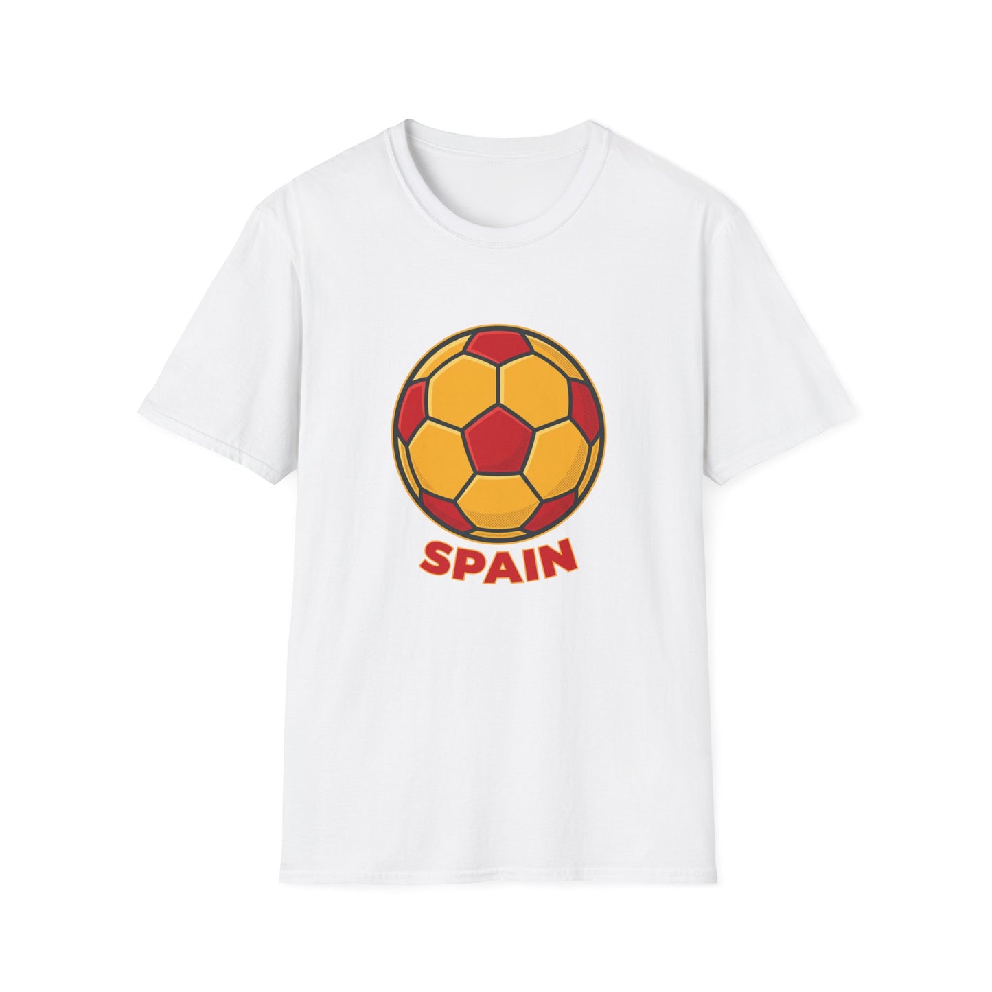 Spain Football Graphic Tee — Bold Red & Gold Soccer Shirt
