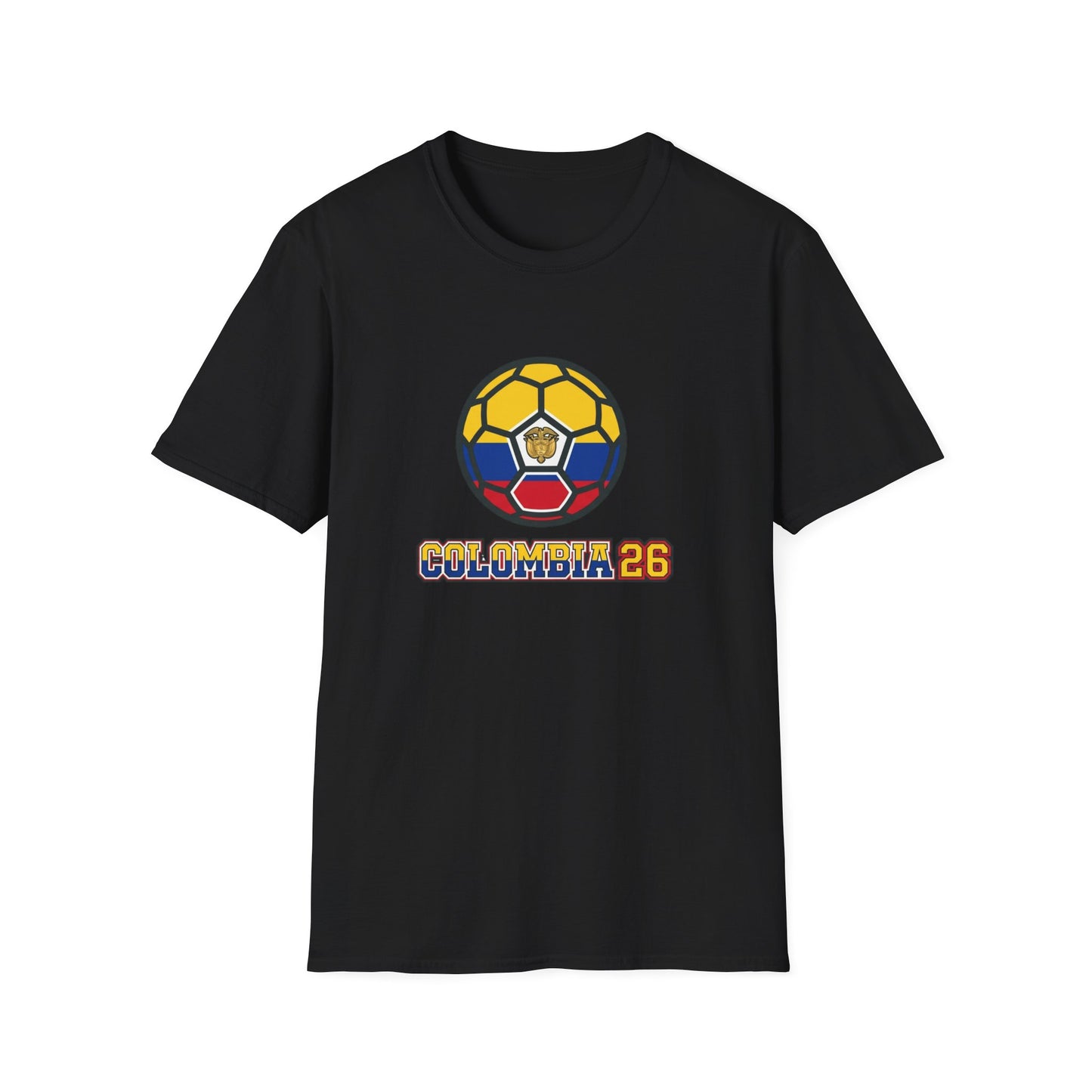 Colombia 26 Soccer Graphic Tee — Tricolor Flag & Coat of Arms