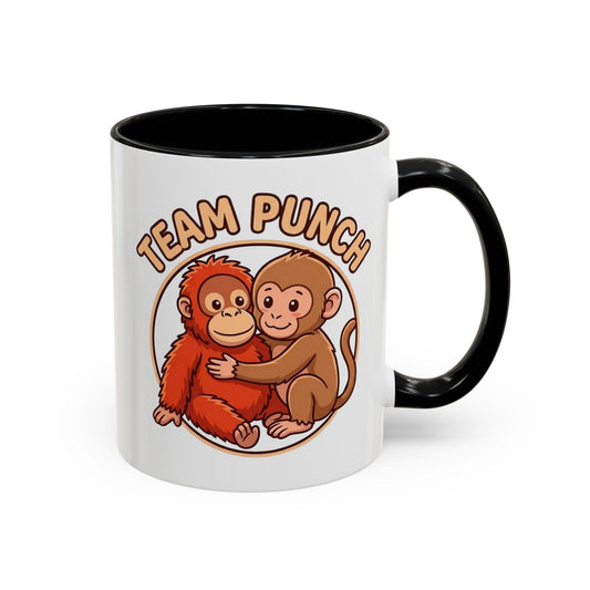 Tasse à café Équipe Punch — Tasse à anse singes câlins mignons (325/444 ml)