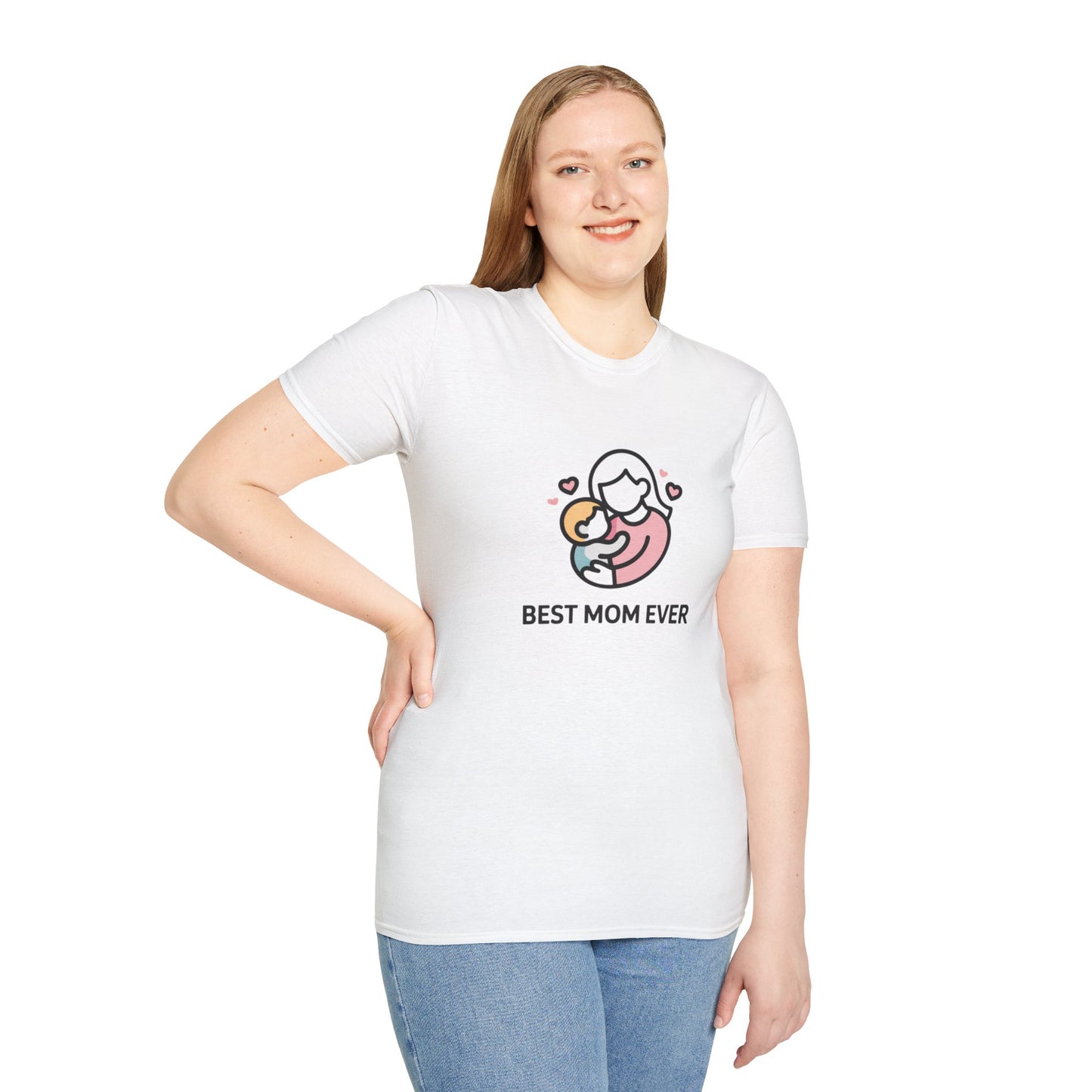 Best Mom Ever T-Shirt - Minimalist Mother and Baby Graphic Tee - Cute Mom Gift