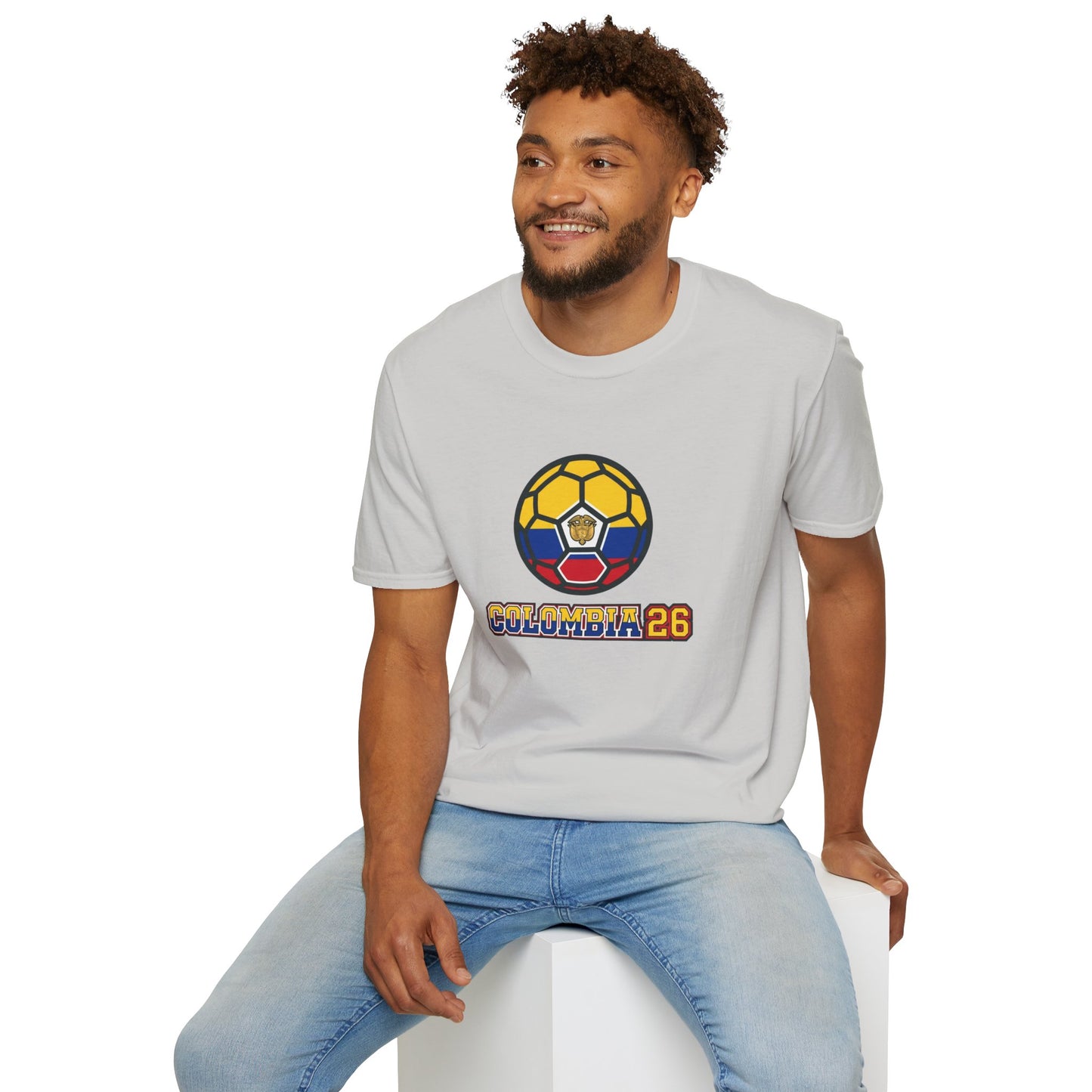 Colombia 26 Soccer Graphic Tee — Tricolor Flag & Coat of Arms