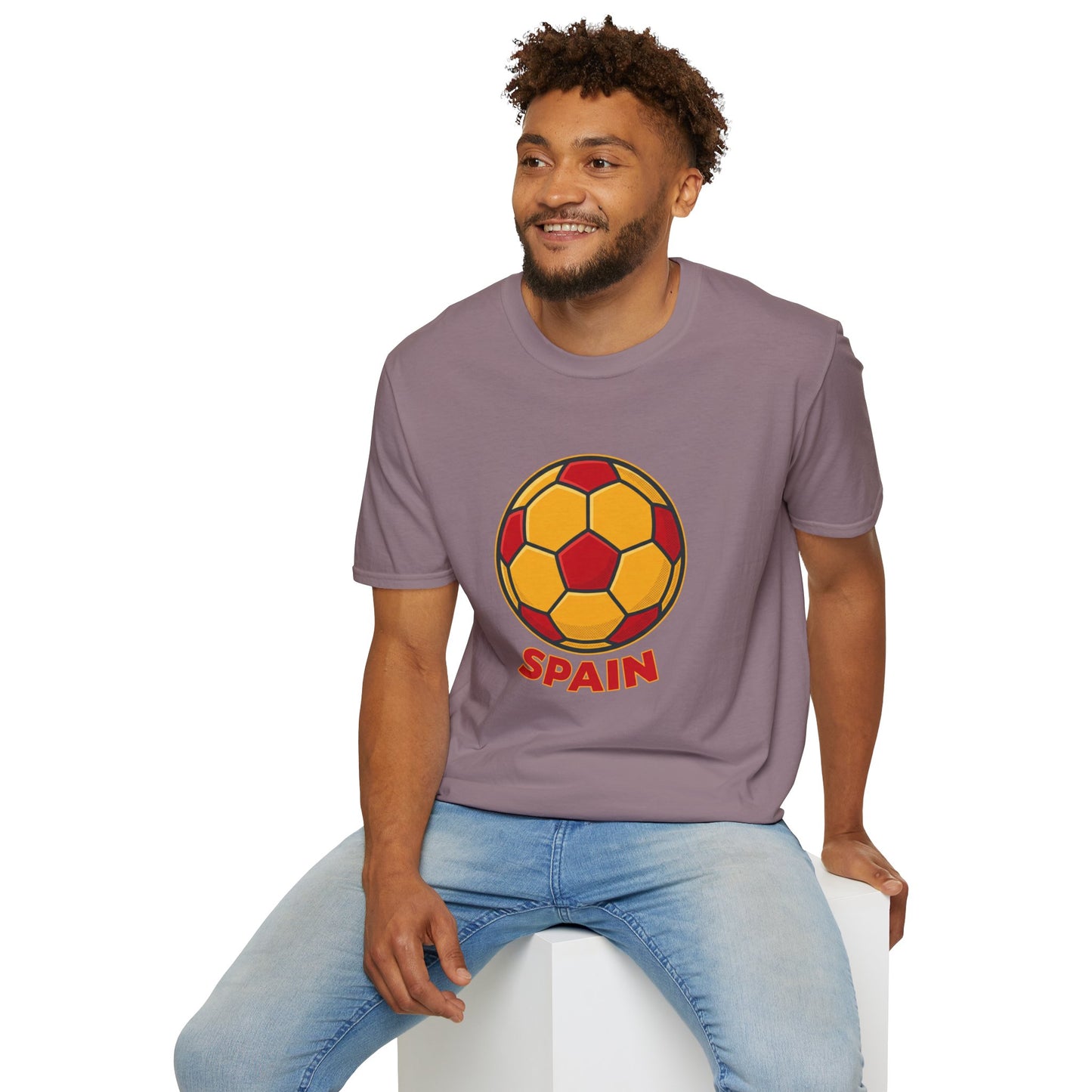 Spain Football Graphic Tee — Bold Red & Gold Soccer Shirt