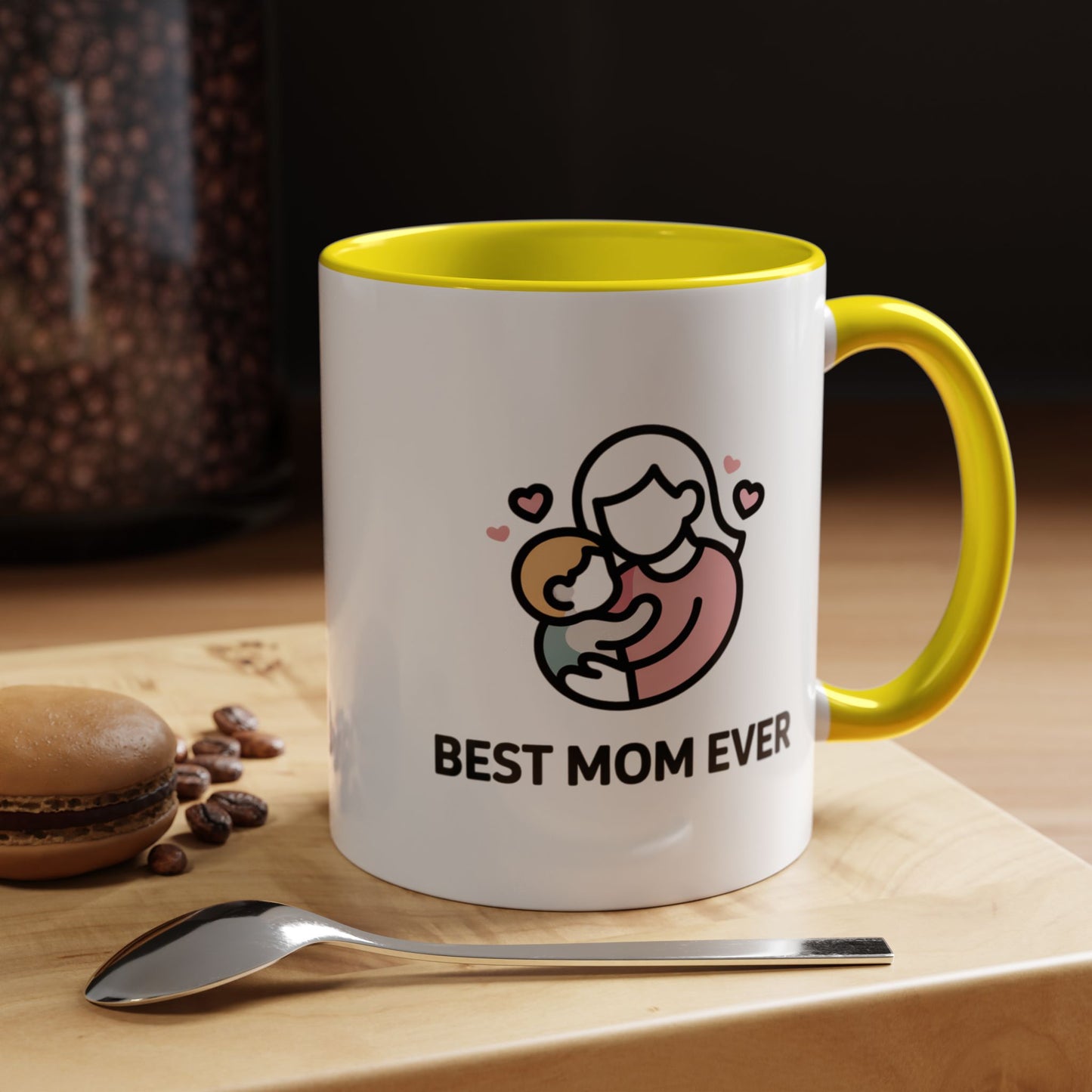 Tasse à café Best Mom Ever – Cadeau de Fête des Mères, Tasse en céramique mignonne Maman et Bébé (11/15oz)