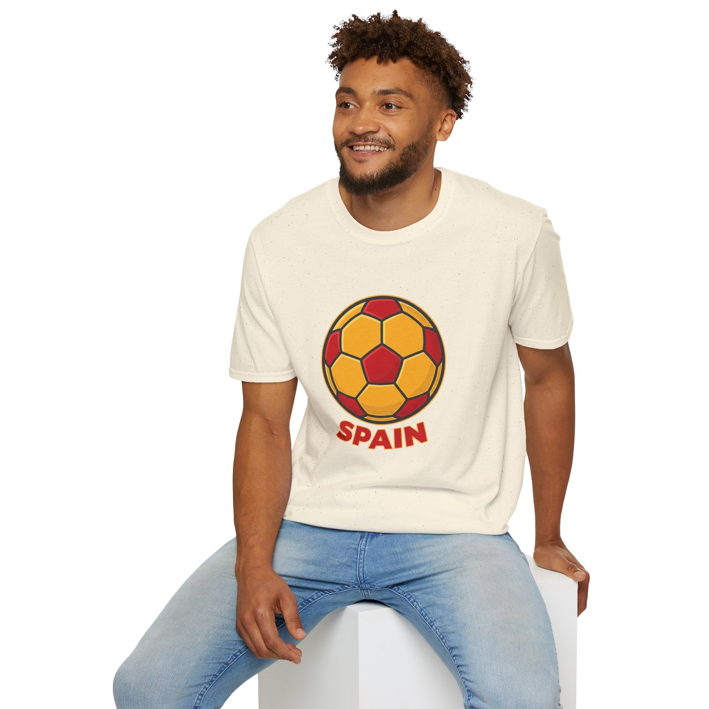 Spain Football Graphic Tee — Bold Red & Gold Soccer Shirt