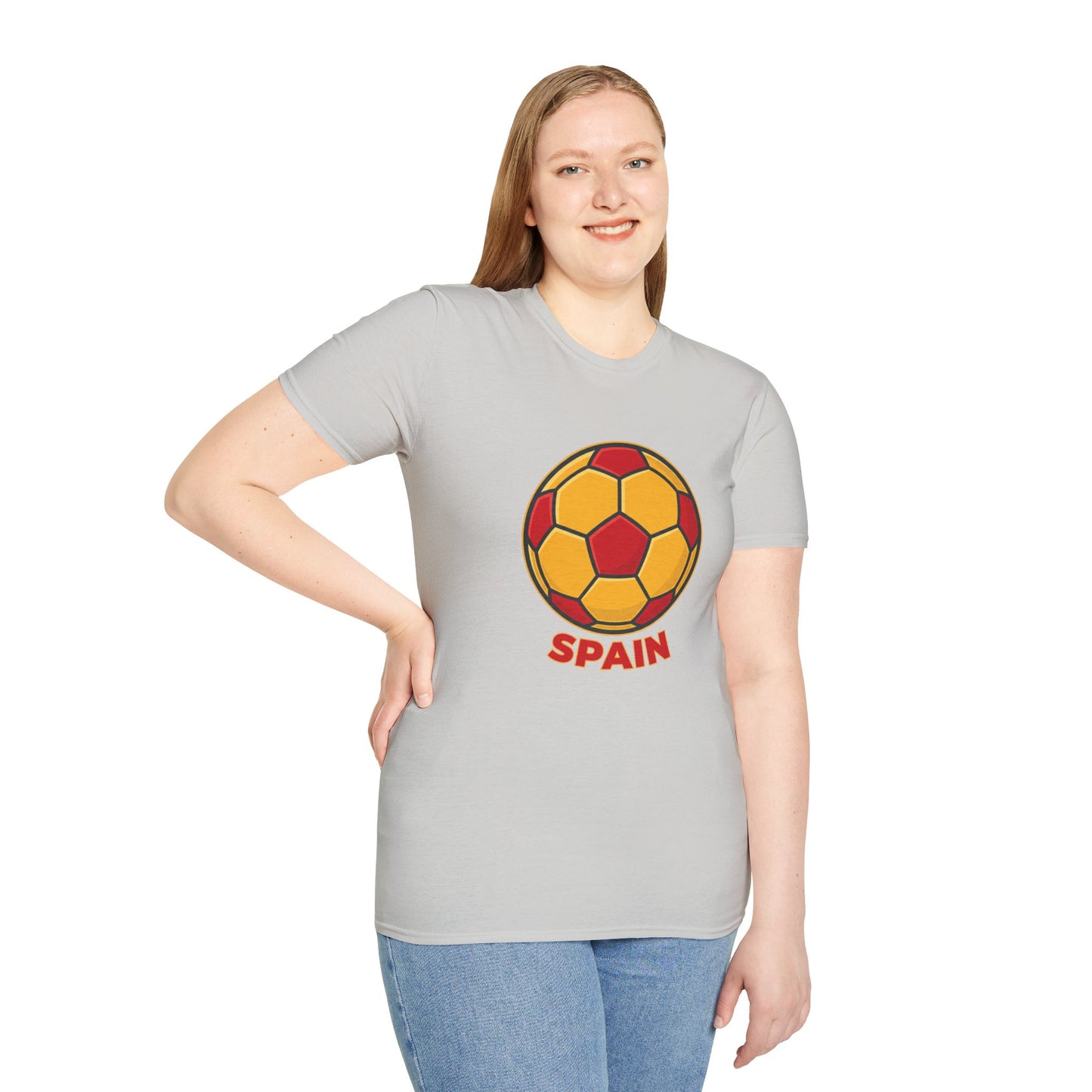 Spain Football Graphic Tee — Bold Red & Gold Soccer Shirt
