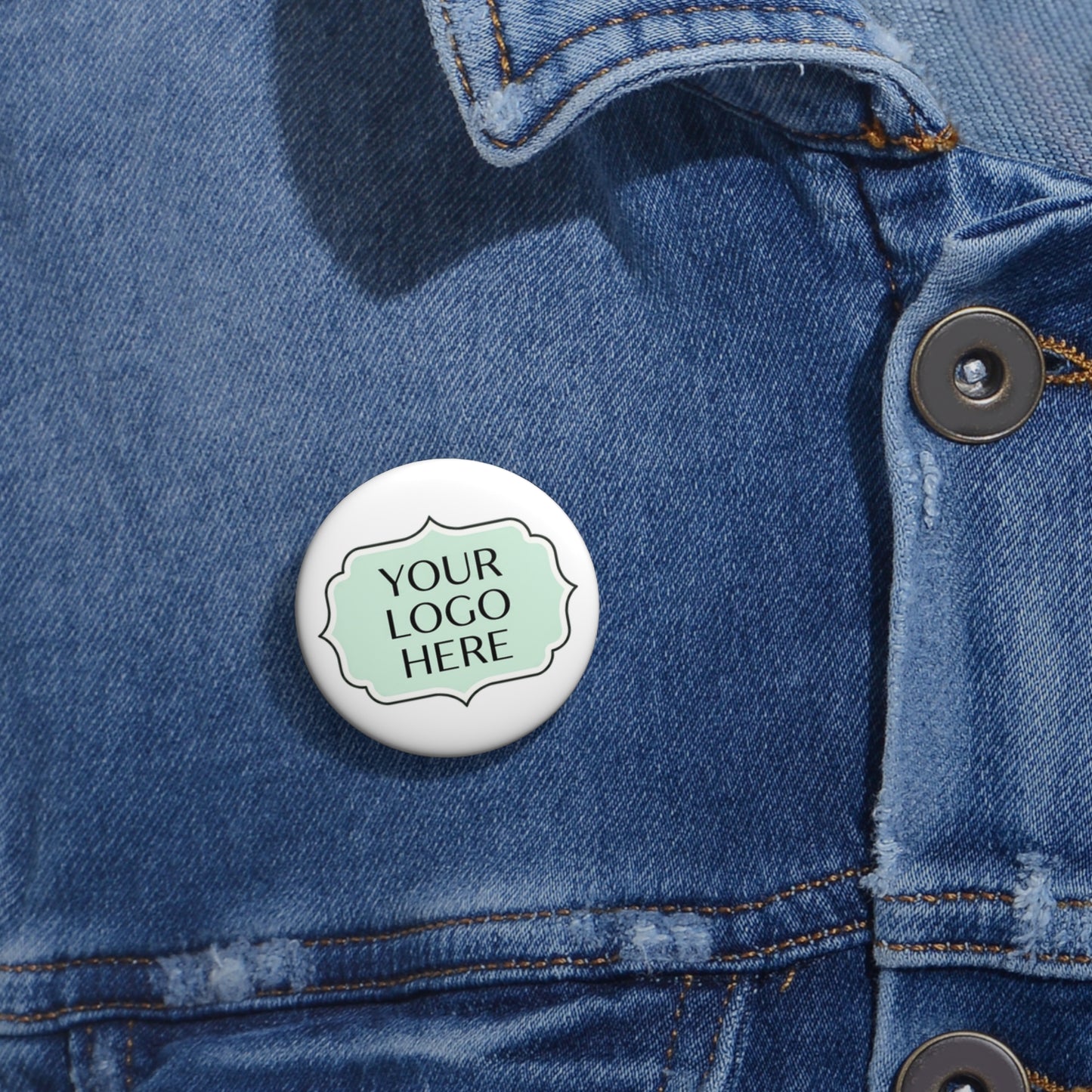 Custom Logo Pin Button — Personalized Round Badge for Branding, Events & Gifts
