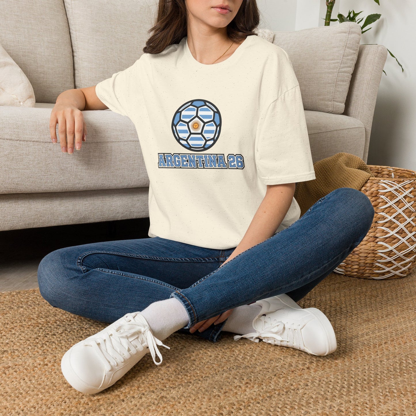 Argentina 26 Soccer T‑Shirt — La Albiceleste Sun of May Graphic Tee