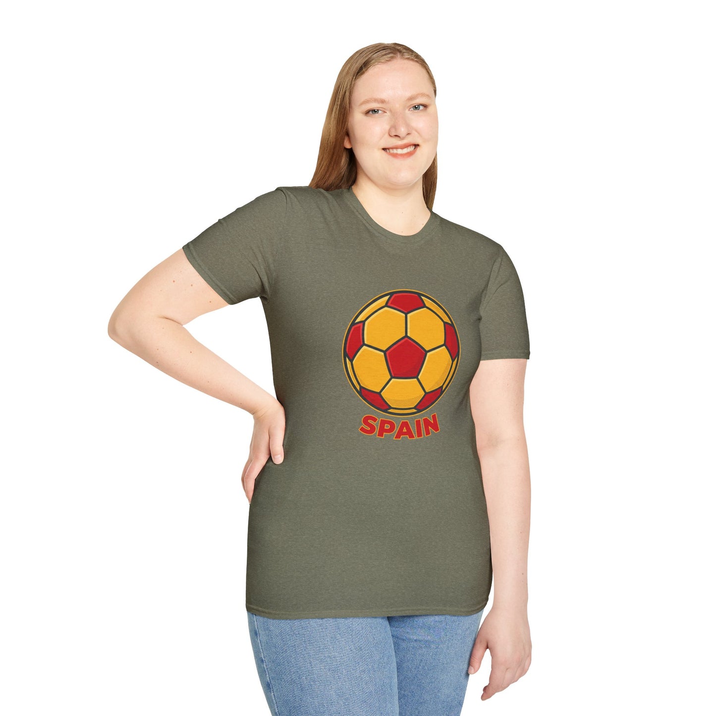 Spain Football Graphic Tee — Bold Red & Gold Soccer Shirt