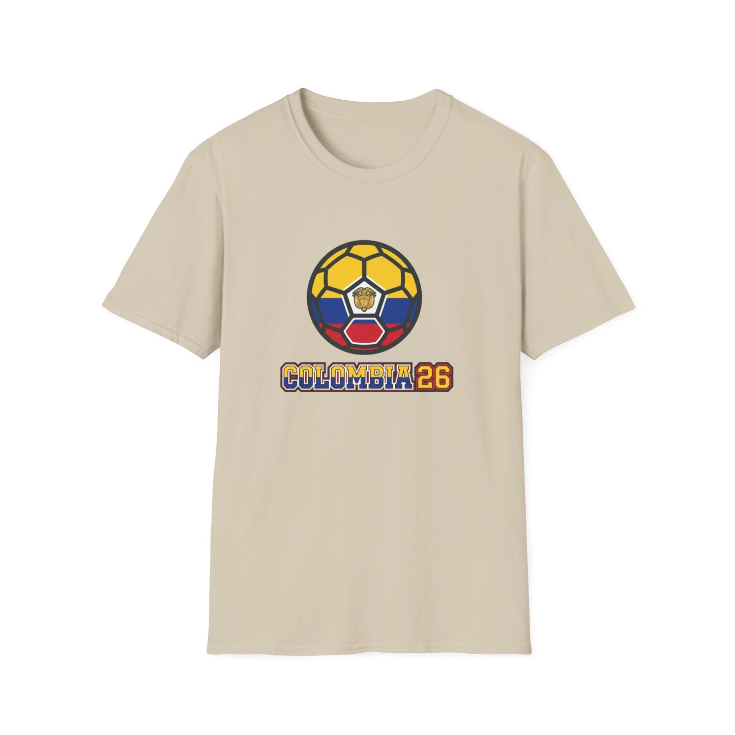 Colombia 26 Soccer Graphic Tee — Tricolor Flag & Coat of Arms