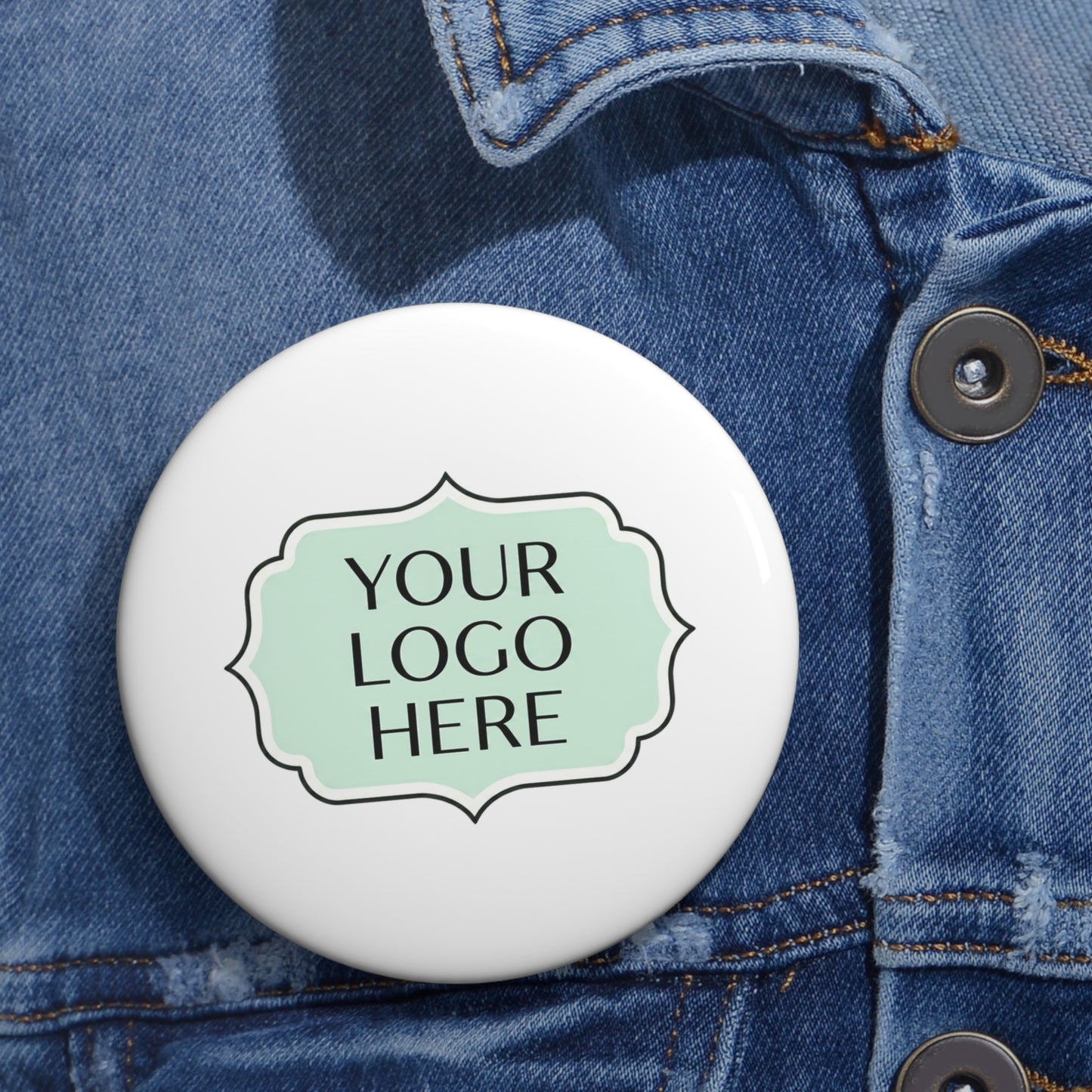 Custom Logo Pin Button — Personalized Round Badge for Branding, Events & Gifts