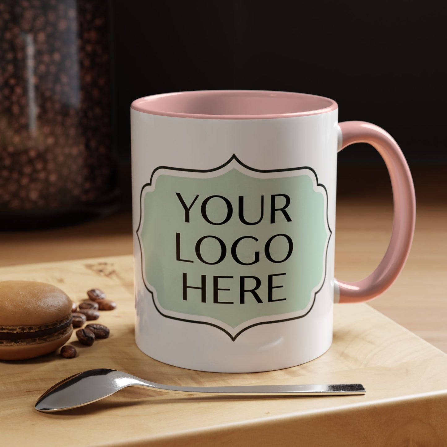 Accent Coffee Mug - Custom Logo Mint Label Design (11/15oz)