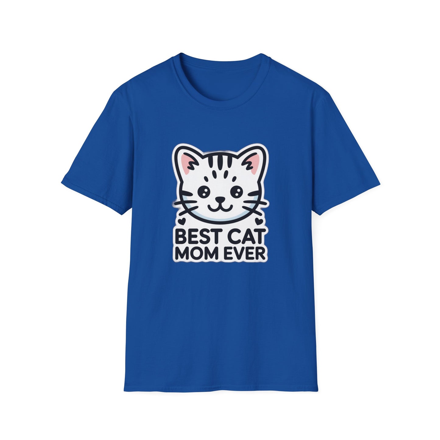 Best Cat Mom Ever T-Shirt - Kawaii Grey Tabby Cat Graphic Tee - Cute Cat Lover Gift