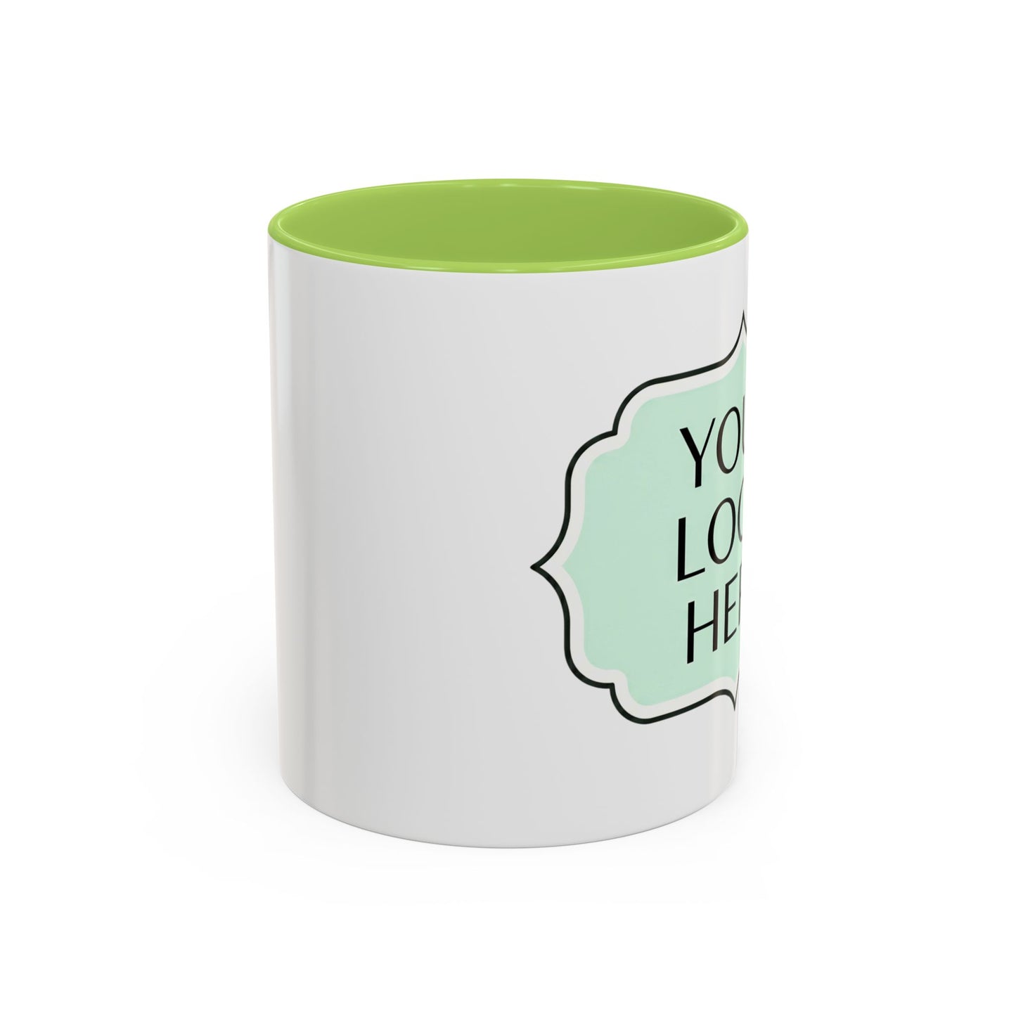 Accent Coffee Mug - Custom Logo Mint Label Design (11/15oz)
