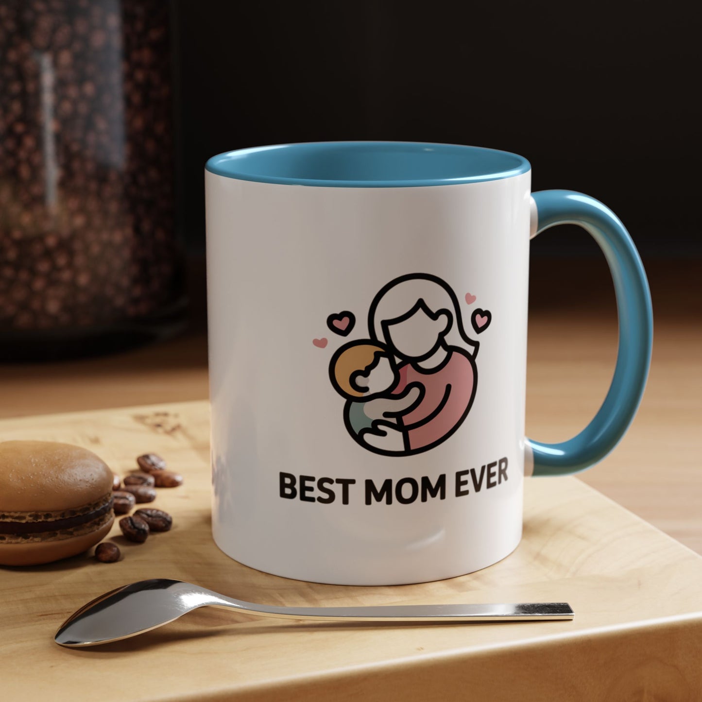 Tasse à café Best Mom Ever – Cadeau de Fête des Mères, Tasse en céramique mignonne Maman et Bébé (11/15oz)