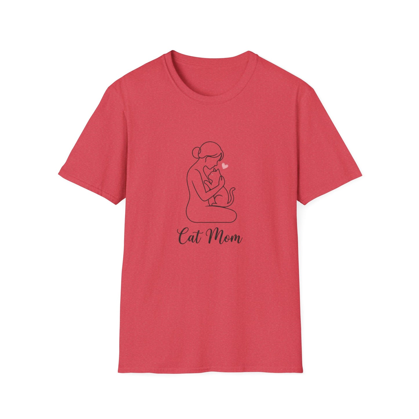 Cat Mom T-Shirt - Minimalist Line Art Graphic Tee - Cute Pet Lover Gift