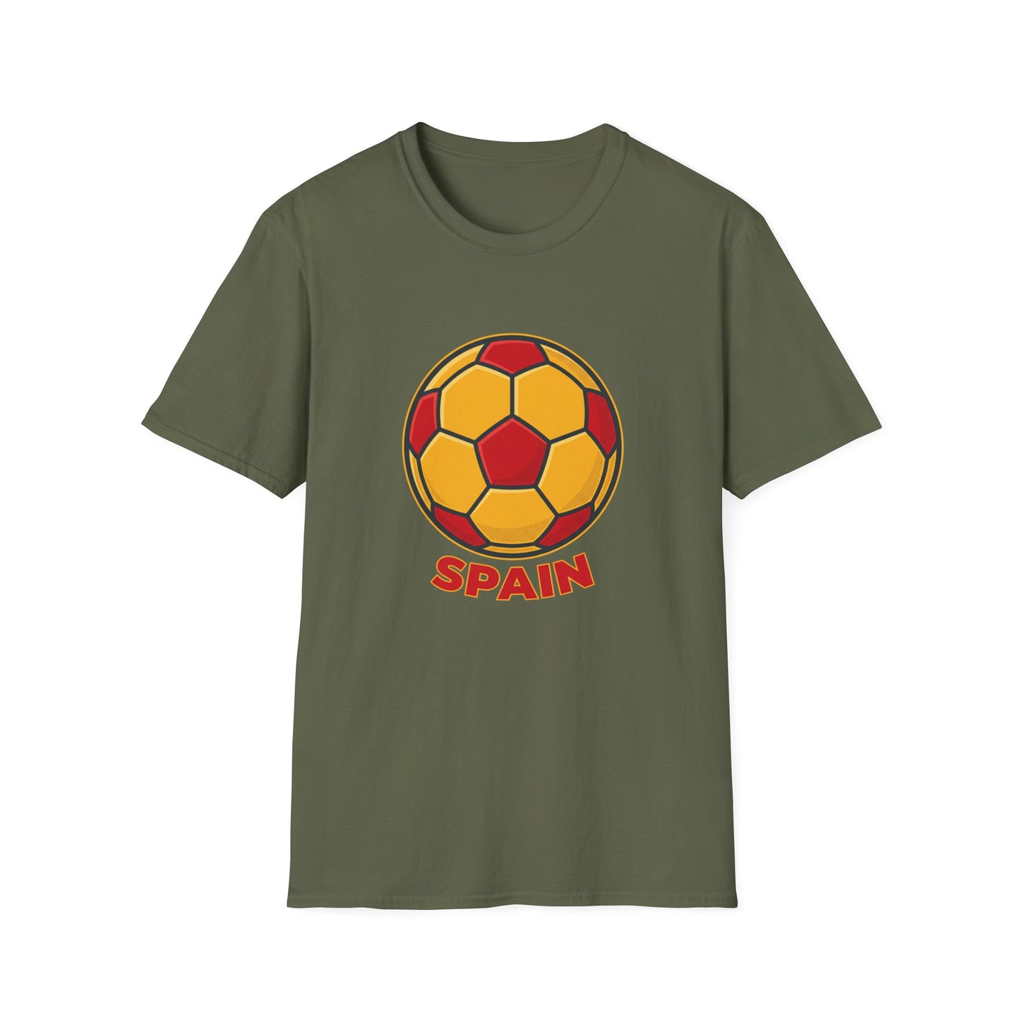 Spain Football Graphic Tee — Bold Red & Gold Soccer Shirt