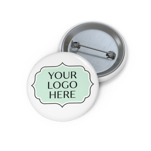 Custom Logo Pin Button — Personalized Round Badge for Branding, Events & Gifts